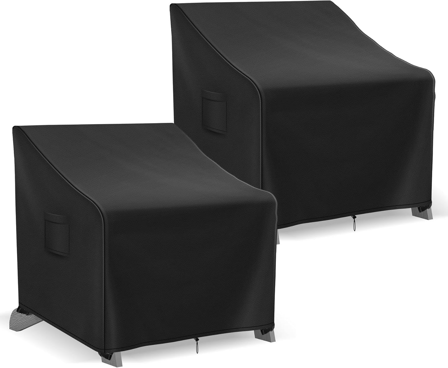 Adirondack Chair Covers Waterproof, Lawn Outdoor Chair Covers 2 Pack, Patio Chair Covers for Outdoor Furniture Fits up to 32W x 37D x 36H inches, Black
