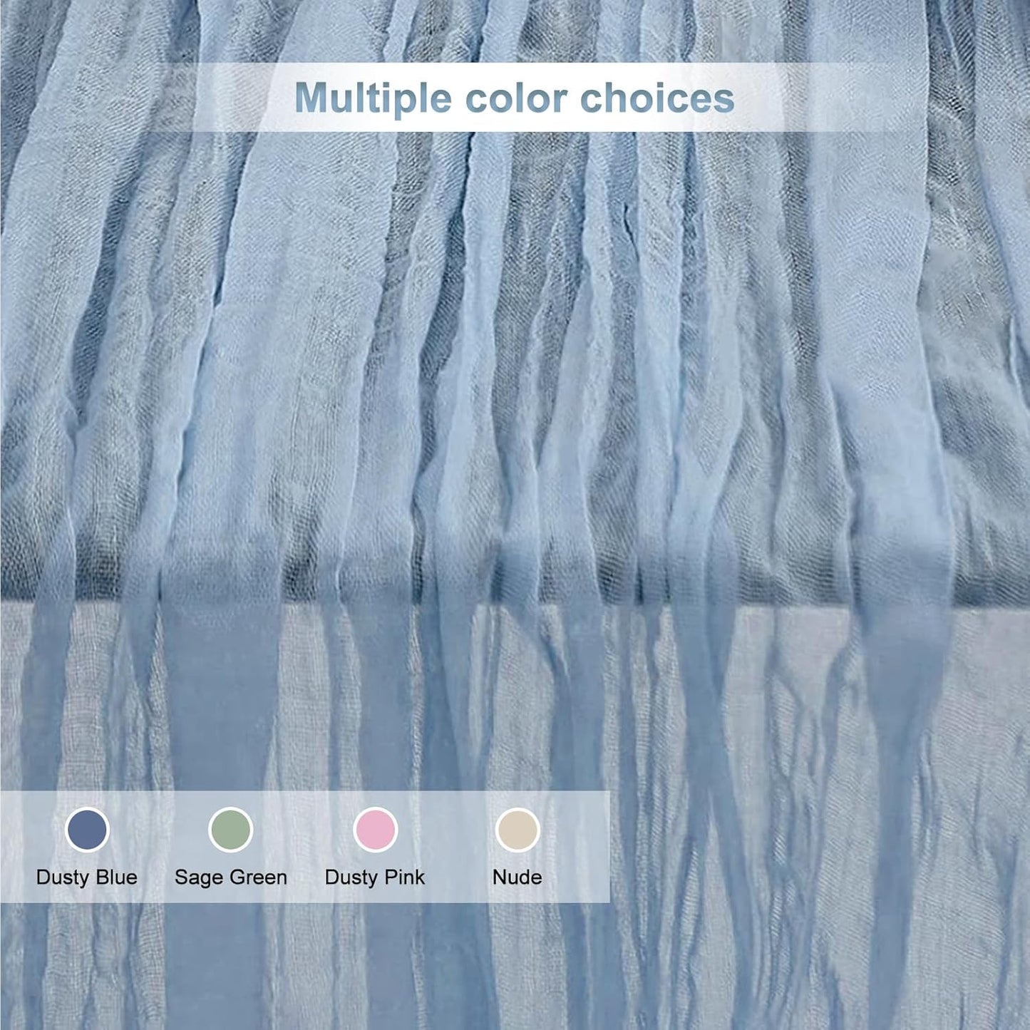 1 Pack Dusty Blue Cheesecloth Table Runner 35x120 Inch 10Ft Rustic Gauze Cheese Cloth Table Runner Sheer Cheesecloth Table Runners for Wedding Party Bridal Shower Decoration