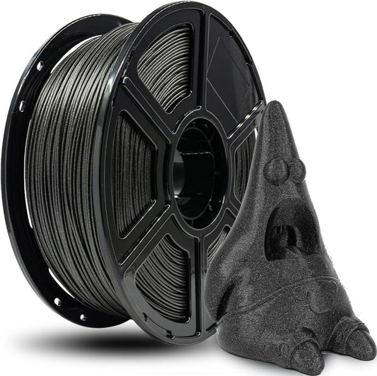 FLASHFORGE 3D Printer Filament, PLA Galaxy Filament 1.75mm, 1KG Spool (2.2lbs), Dimensional Accuracy +/- 0.02mm for FDM 3D Printers, Better Tenacity & No Knotting (Black)