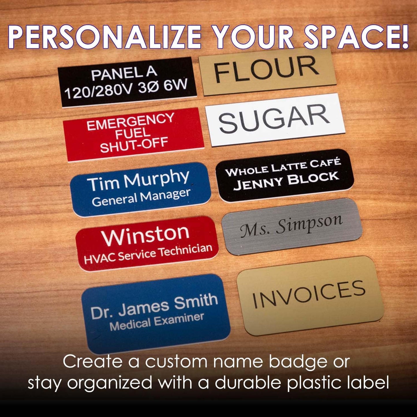 Blue Name Tag Blanks – 25 Pack, 1.5" x 3", Round Corners, Engravable Plastic Badges with Magnetic Backing – All Quality Badges