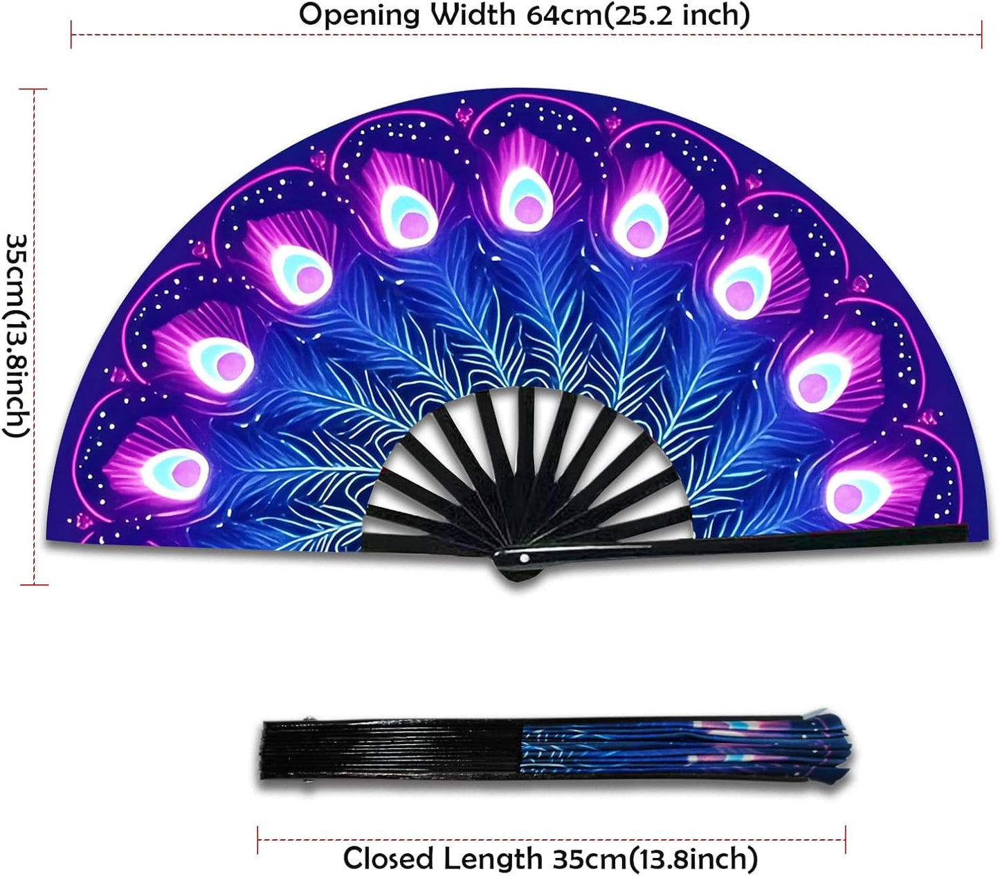Boots on The Ground Fan, Large Folding Hand Fan for Women and Men, Popping Fans for Line Dancing for Raves, EDM, Dance Party, and Home Decoration