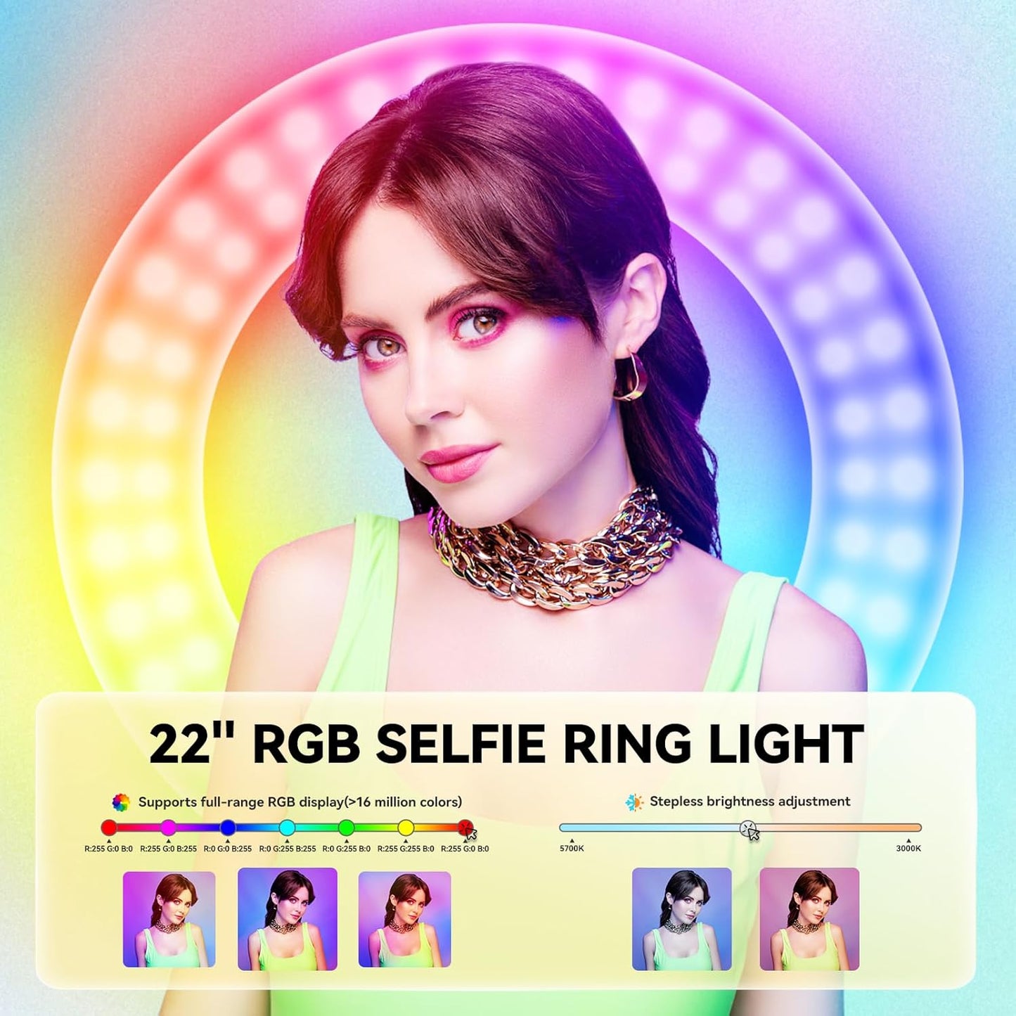 Portable Photo Booth Stand for iPads with Cyratok APP/Voice Control and RGB Fill Light Lightweight Aluminum Alloy Photobooth Machine Perfect for Parties,Wedding and Events(Black)