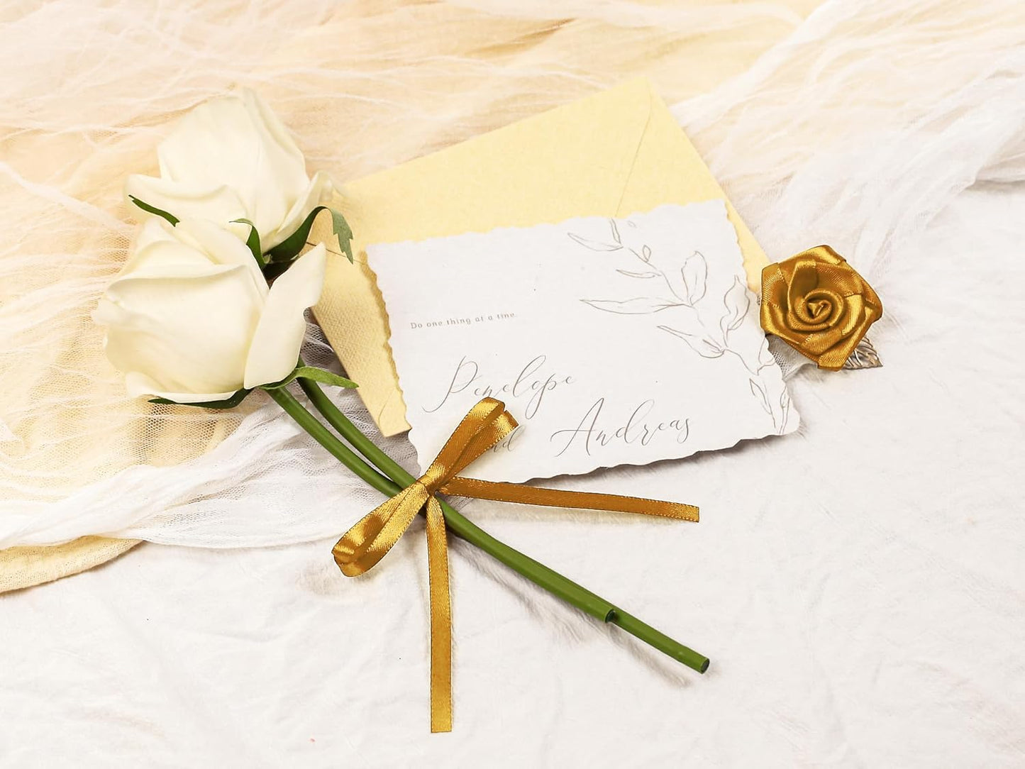 Gold Satin Ribbon 1/4 inch X Continuous 25 Yards, Single Face Polyester Ribbon Perfect for Gift Wrapping, Flower Bouquet, Wedding Decor, Crafts, Bow Making, Sewing and More