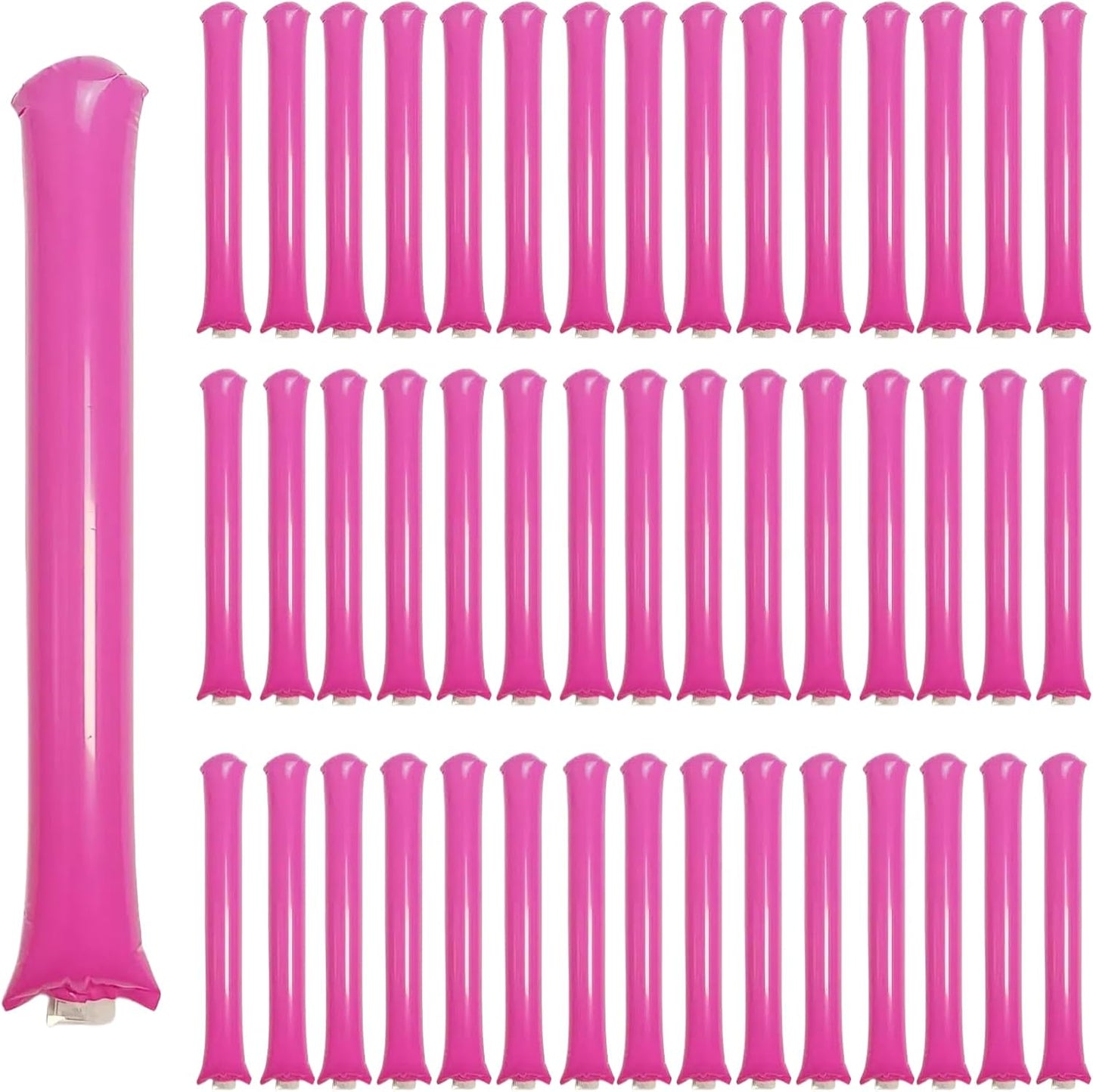 48pcs Round Head Boom Sticks Thunder Sticks Cheering Sticks Team Spirit Plastic Cheerleading Spirit Stick Clapper Inflatable Noise Maker Sports Supply (Pink)