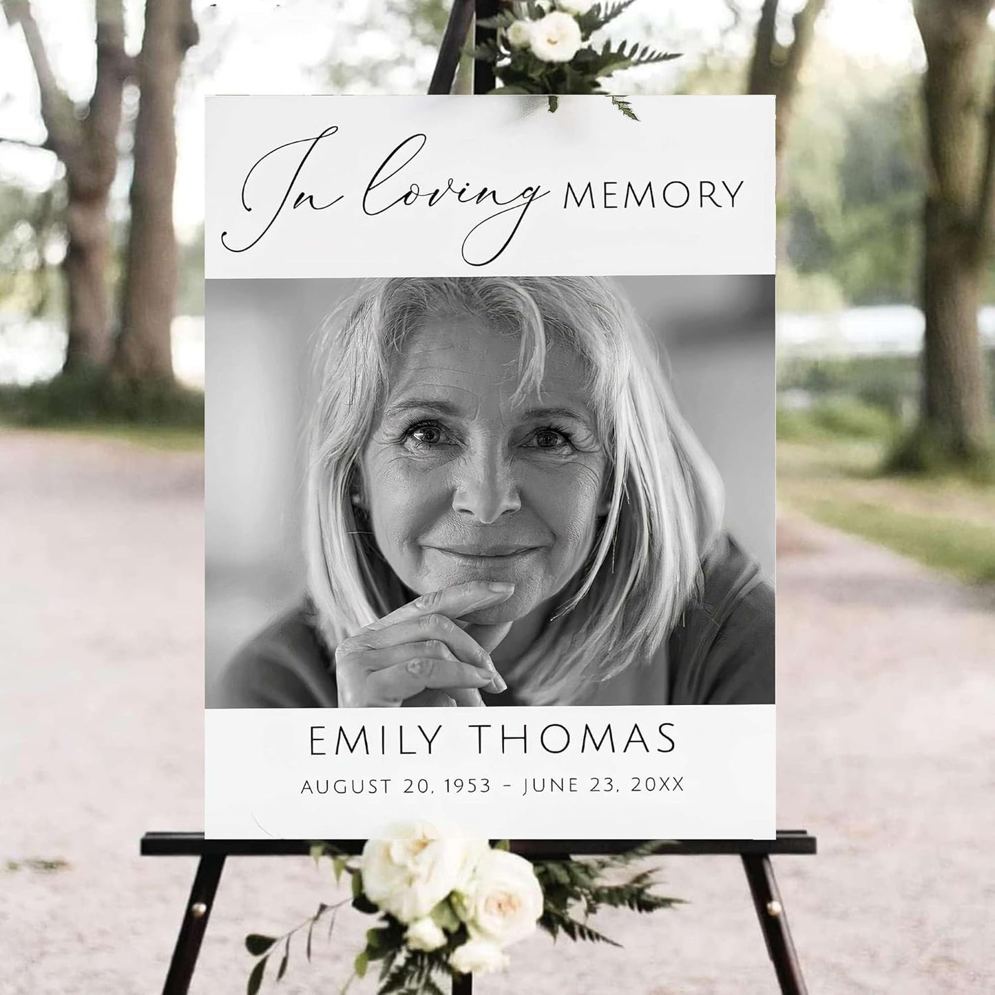 Personalized Funeral Welcome Signs, Celebration Of Life Yard Sign, Celebration Of Life Decoration, Custom Memorial Signs, Minimalist Celebrate of Lifes Sign With Photo, Memory Signage For Funerals #10