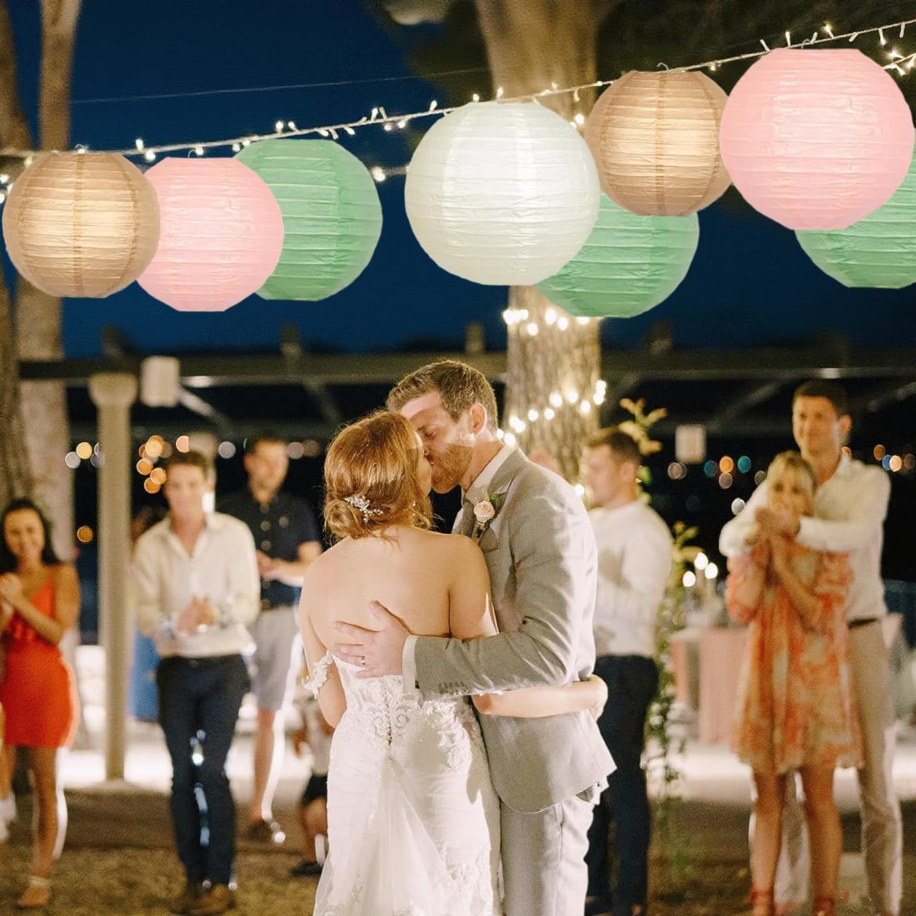 Sage Green Pink Paper Lanterns Decorative 12pcs Wedding Hanging Decorations for Bridal Shower Birthday Rustic Party Neutral Baby Shower Sage Green Home Decor