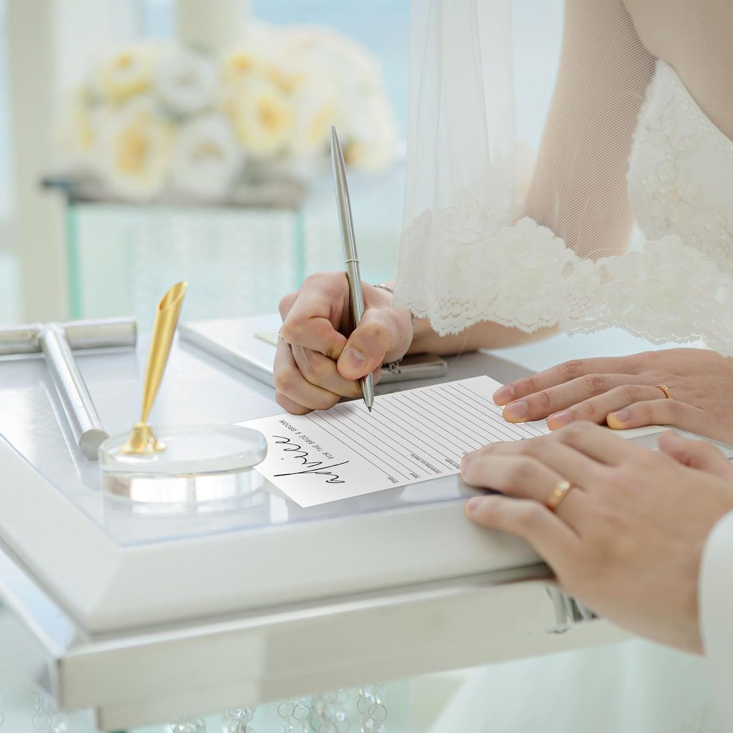 Bridal Shower Games, Advice for The Newlyweds, 25Pcs Minimalist White Double-Sided Bridal Game Cards, Wedding Shower Games for Guests, Engagement Bachelorette Party Supplies - A22