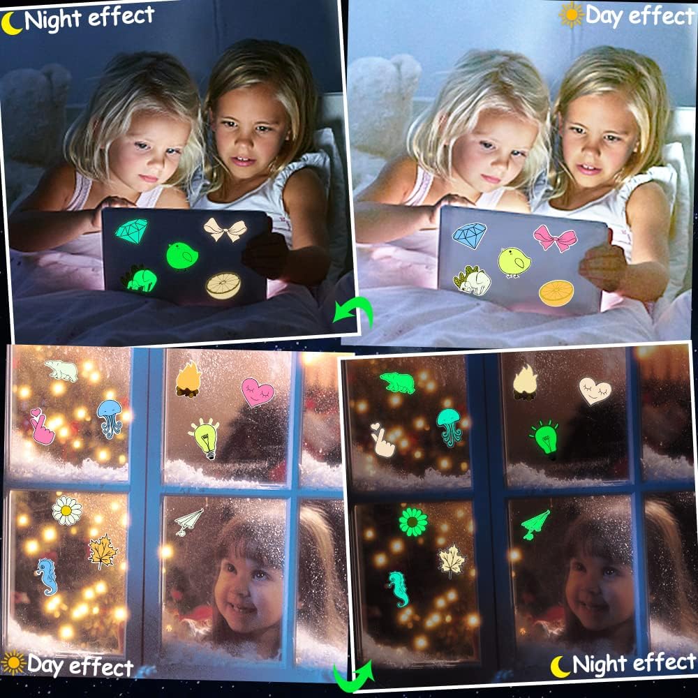 QTL Glow in The Dark Stickers for Wall Stickers for Kids Glow in Dark Stickers for Decor Kids Bedroom Stocking Stuffers 30Pcs
