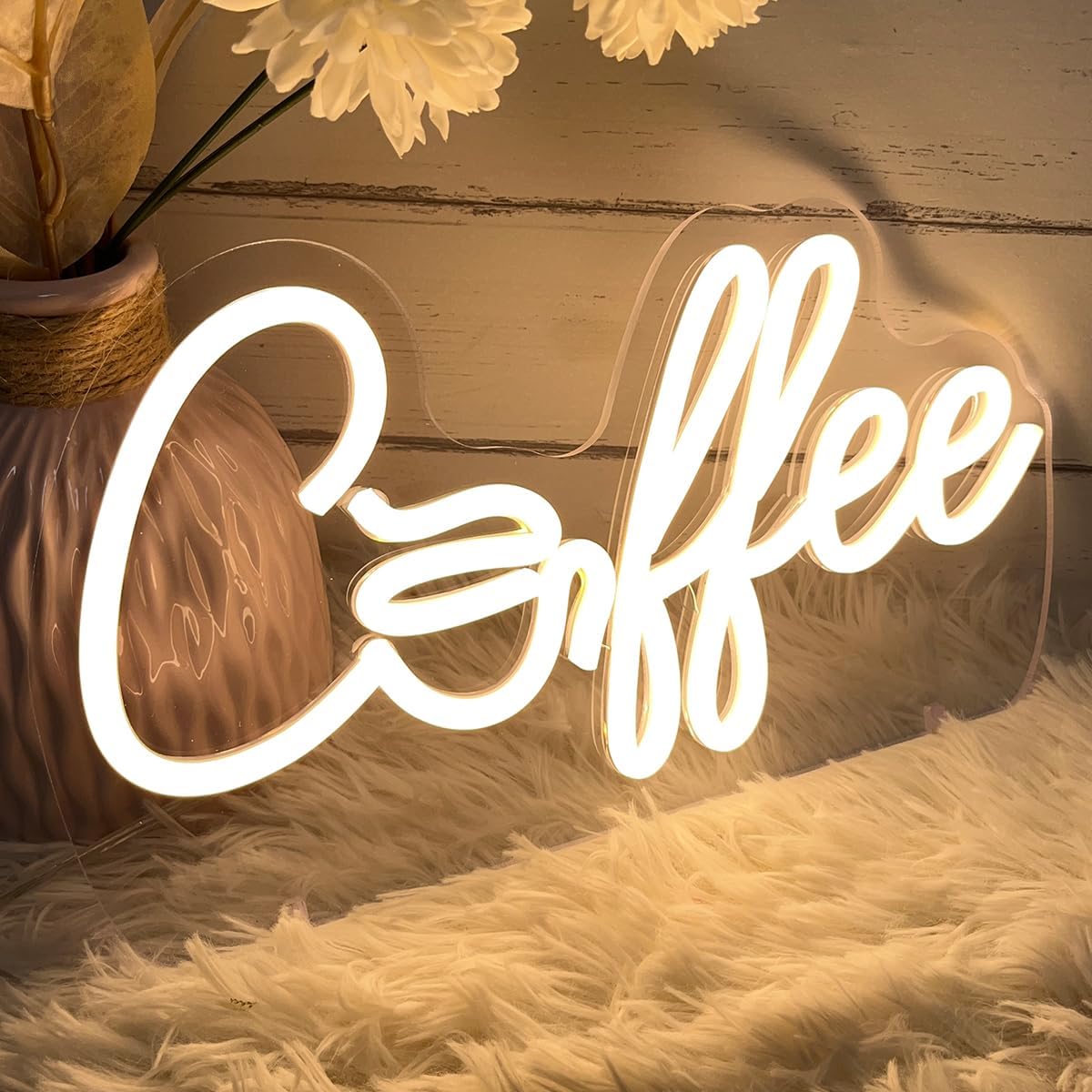 Coffee Table Number Neon Sign Desk Lamp Night Light Wedding Letter LED Neon Sign Wedding Table Decorations Neon Light Shop Bedroom Home Room Decor Christmas Party Warm White USB 30×16.7CM