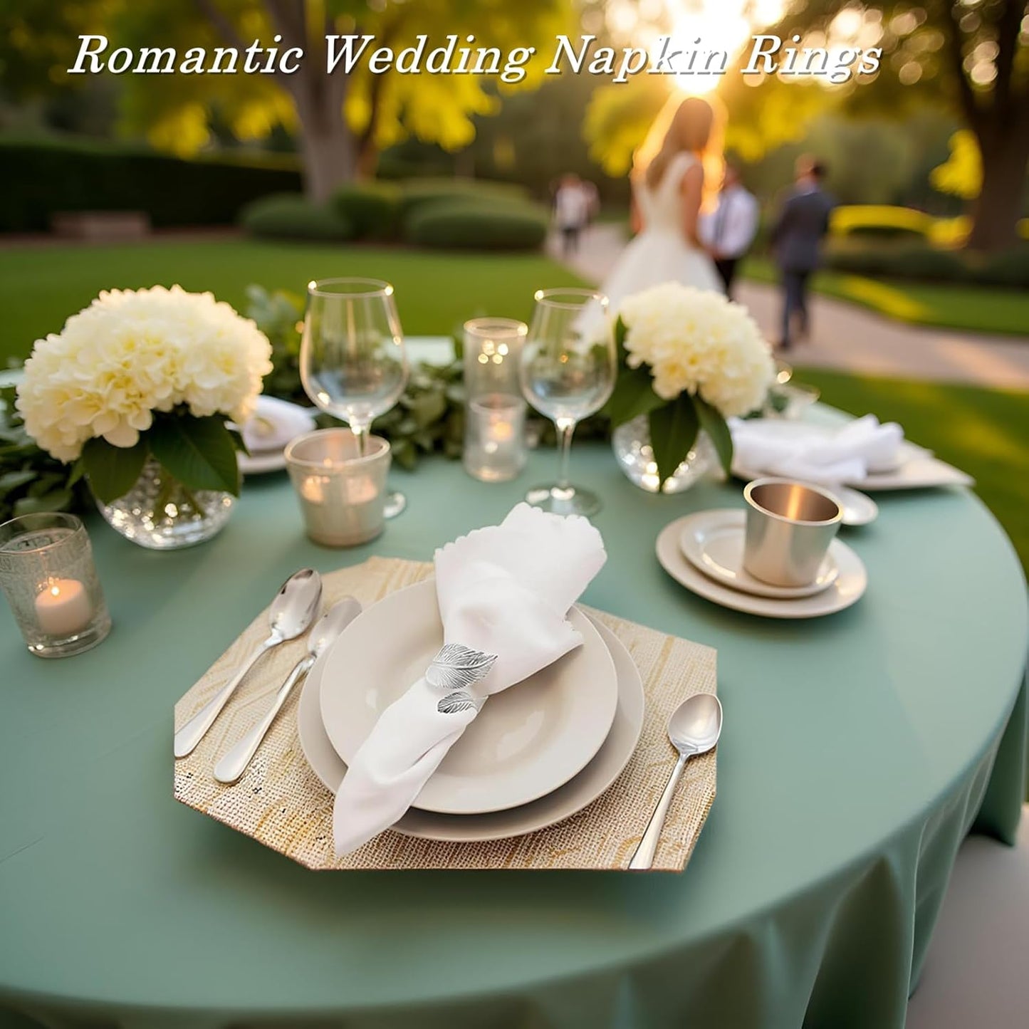 Silver Napkin Rings Set of 50,Metal Leaf Napkin Ring Silver Holders Bulk for Weddings Holiday Dinner Party Fall Halloween Thanksgiving Christmas Dinner Table Decorations