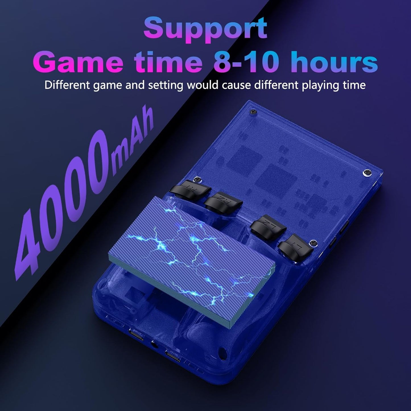 R36MAX Retro Handheld Game Console, 4.0 Inch 720x720 IPS Screen, Built-in 22,000+ Classic Game, Portable Hand Held Open Source Linux System, 4000mAh Battery Retro Gaming Console (Blue 128GB)