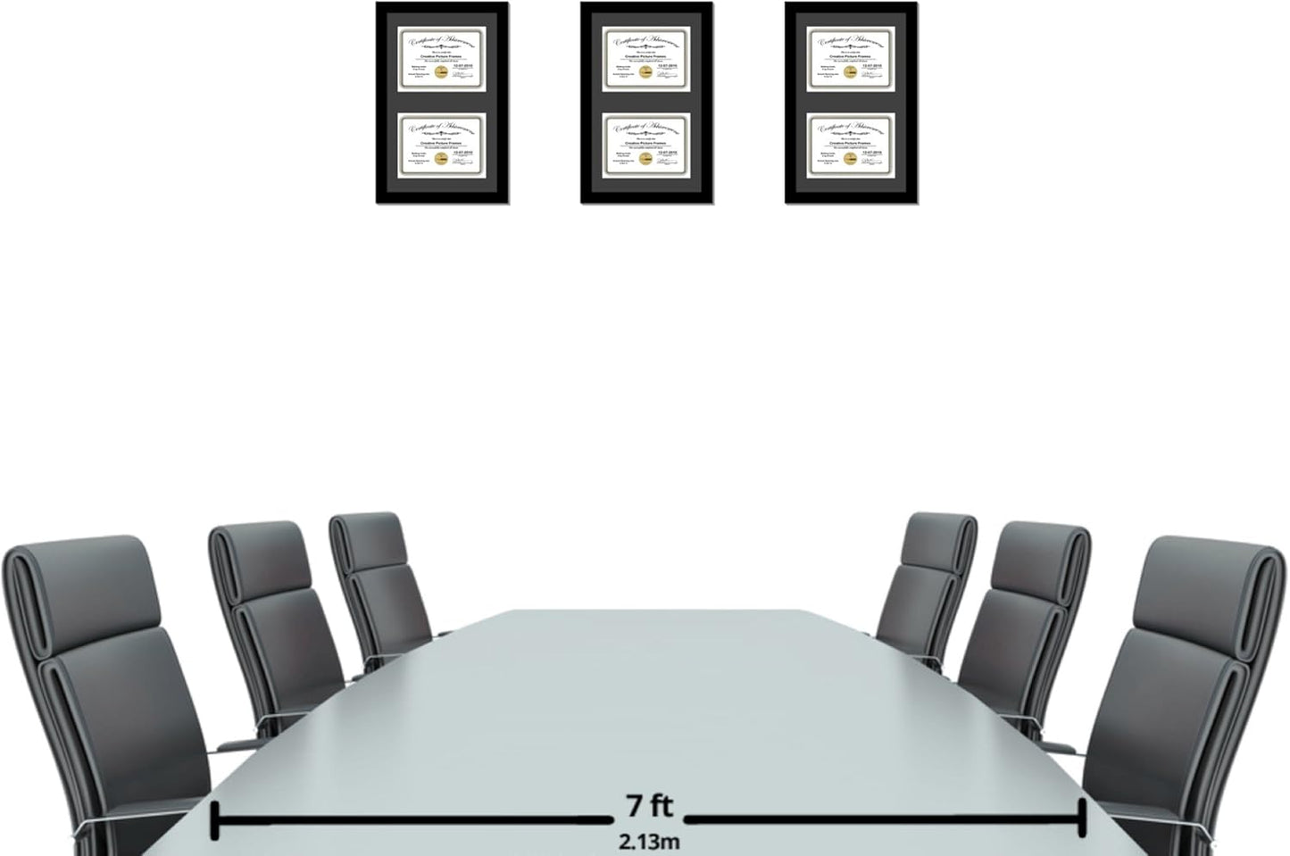 Creative Picture Frames 14X20Bk-B Black Vertical Double Diploma Frame With 2 Opening Black Mat, Holds 2-8.5X11-Inch Documents With Wall Hanger