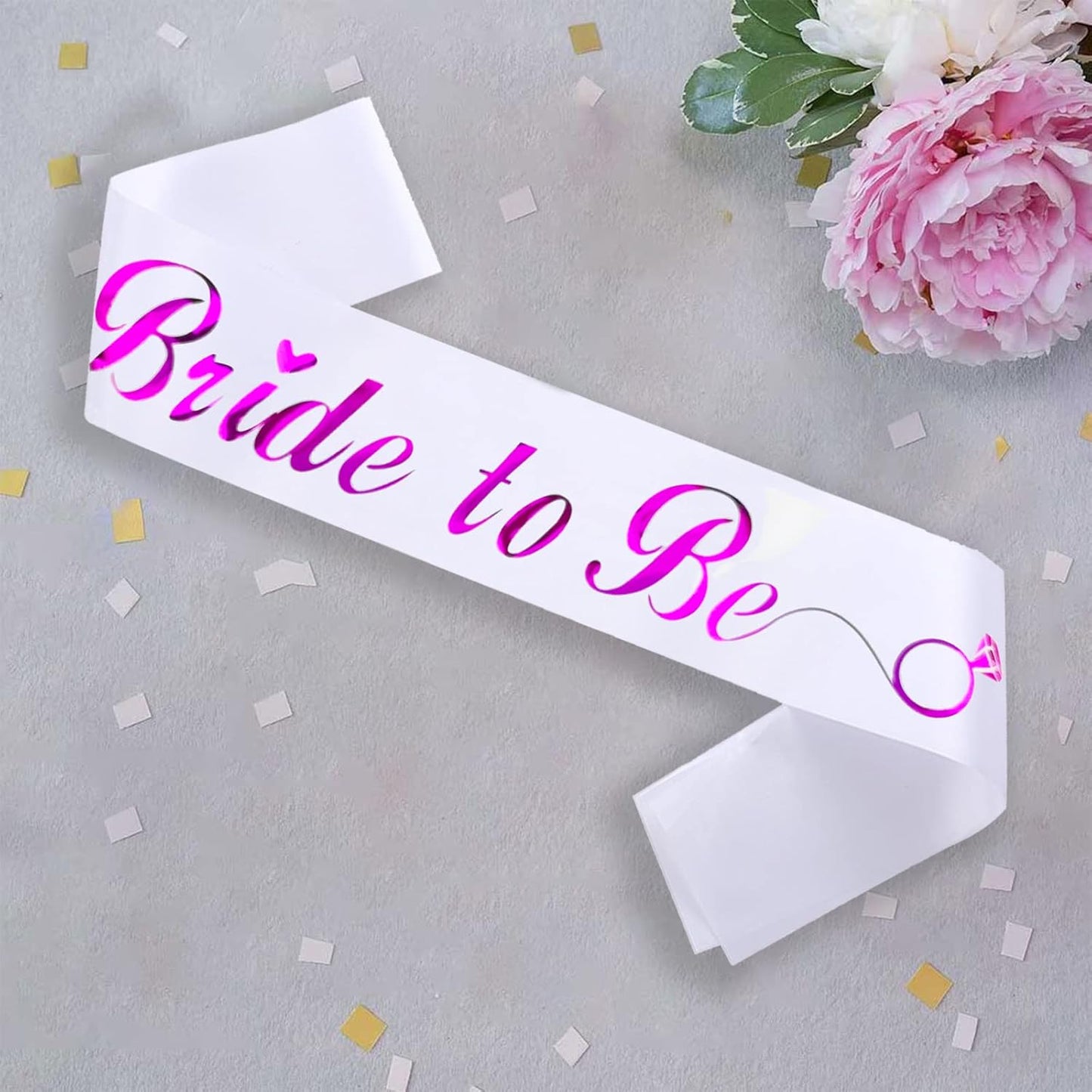 KETAOO Bride to Be Sash, Hot Pink Bachelorette Sash for Bridal Shower Favors Engagement or Wedding Party Accessories Hen Night Gifts