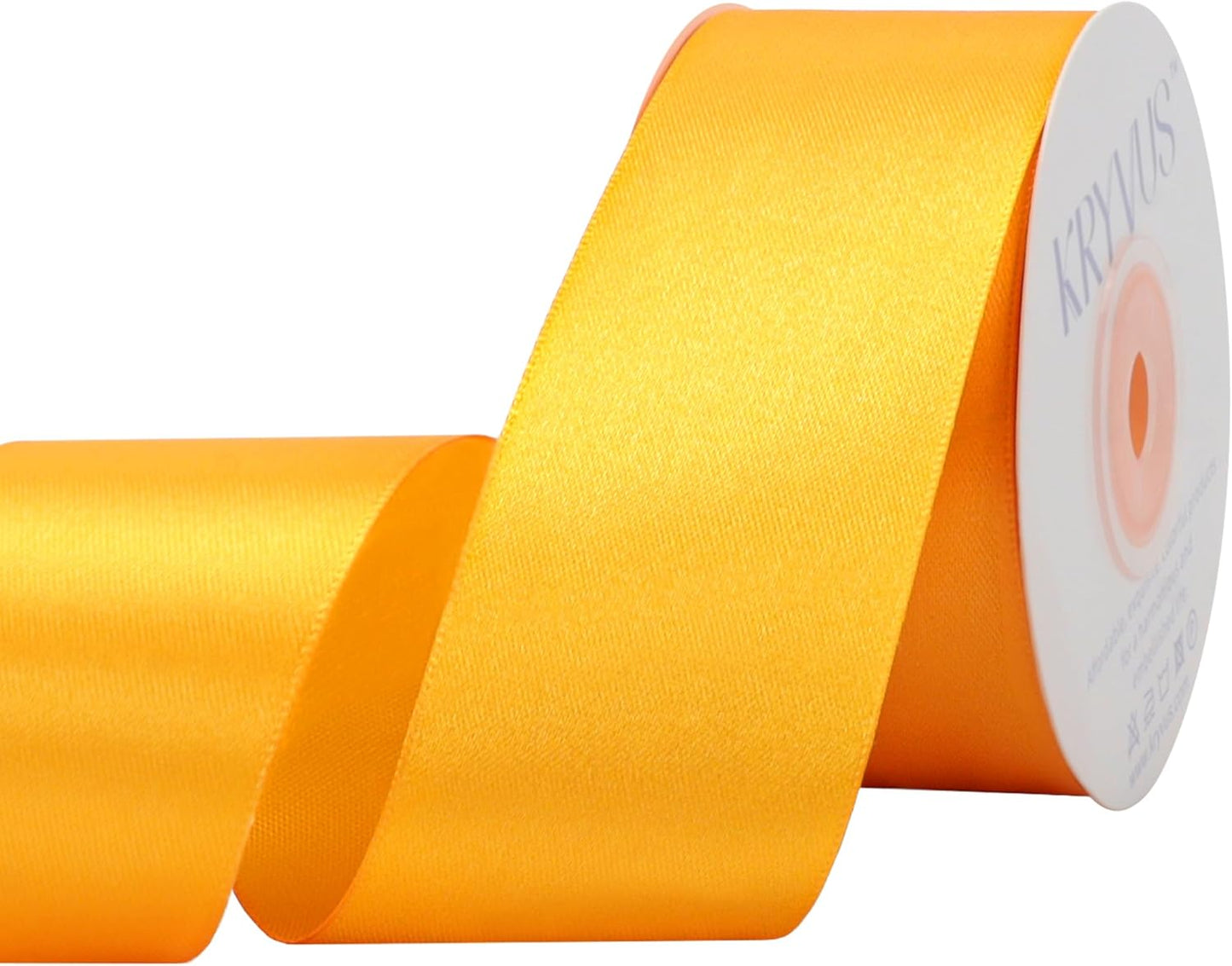 Yellow Satin Ribbon 1-1/2 inch X Continuous 25 Yards, Single Face Polyester Ribbon Perfect for Gift Wrapping, Flower Bouquet, Wedding Decor, Crafts, Bow Making, Sewing and More