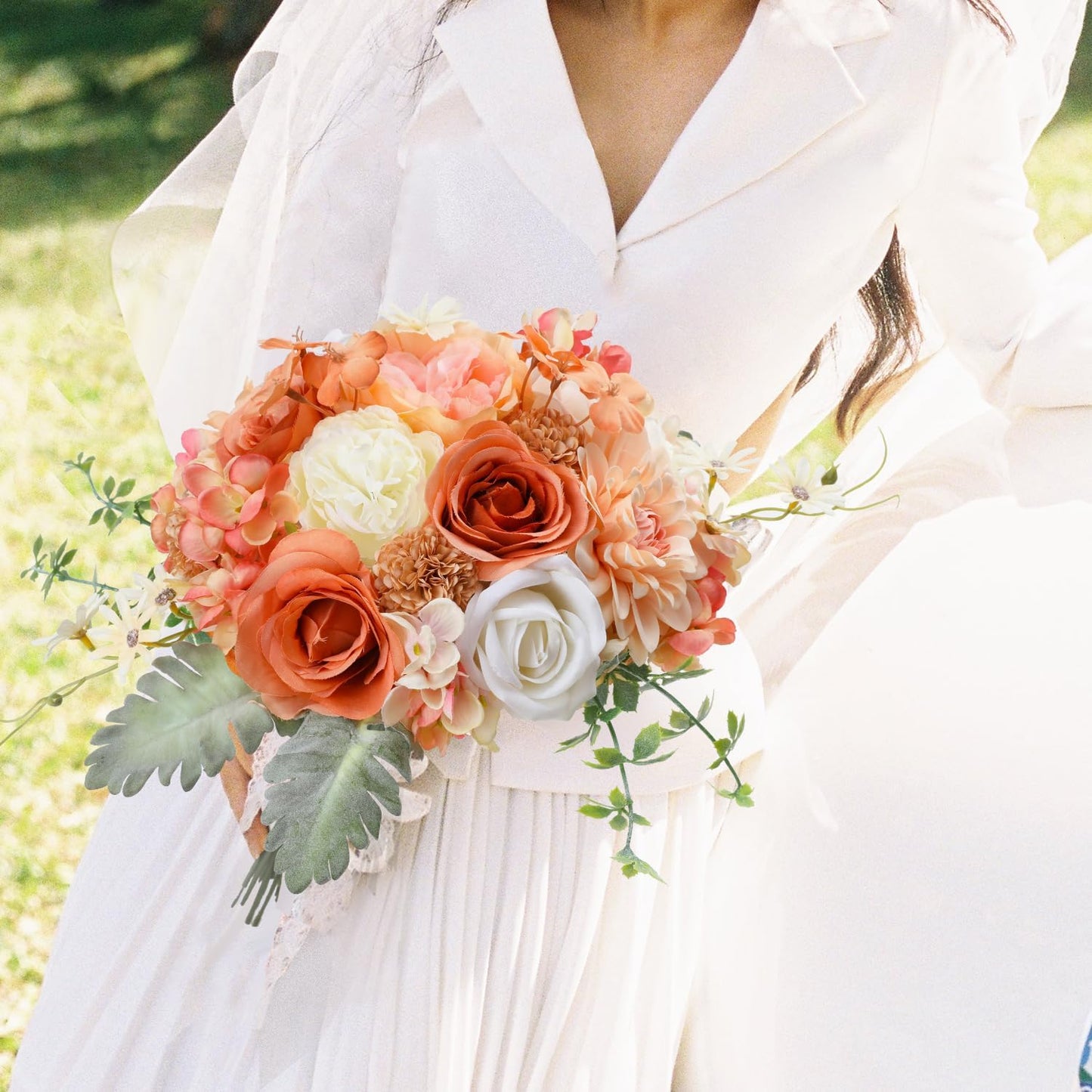 Artificial Flowers Combo for DIY Wedding Bouquets Combo Centerpieces Arrangements Party Bridal Baby Shower Home Decorations-Nude Color