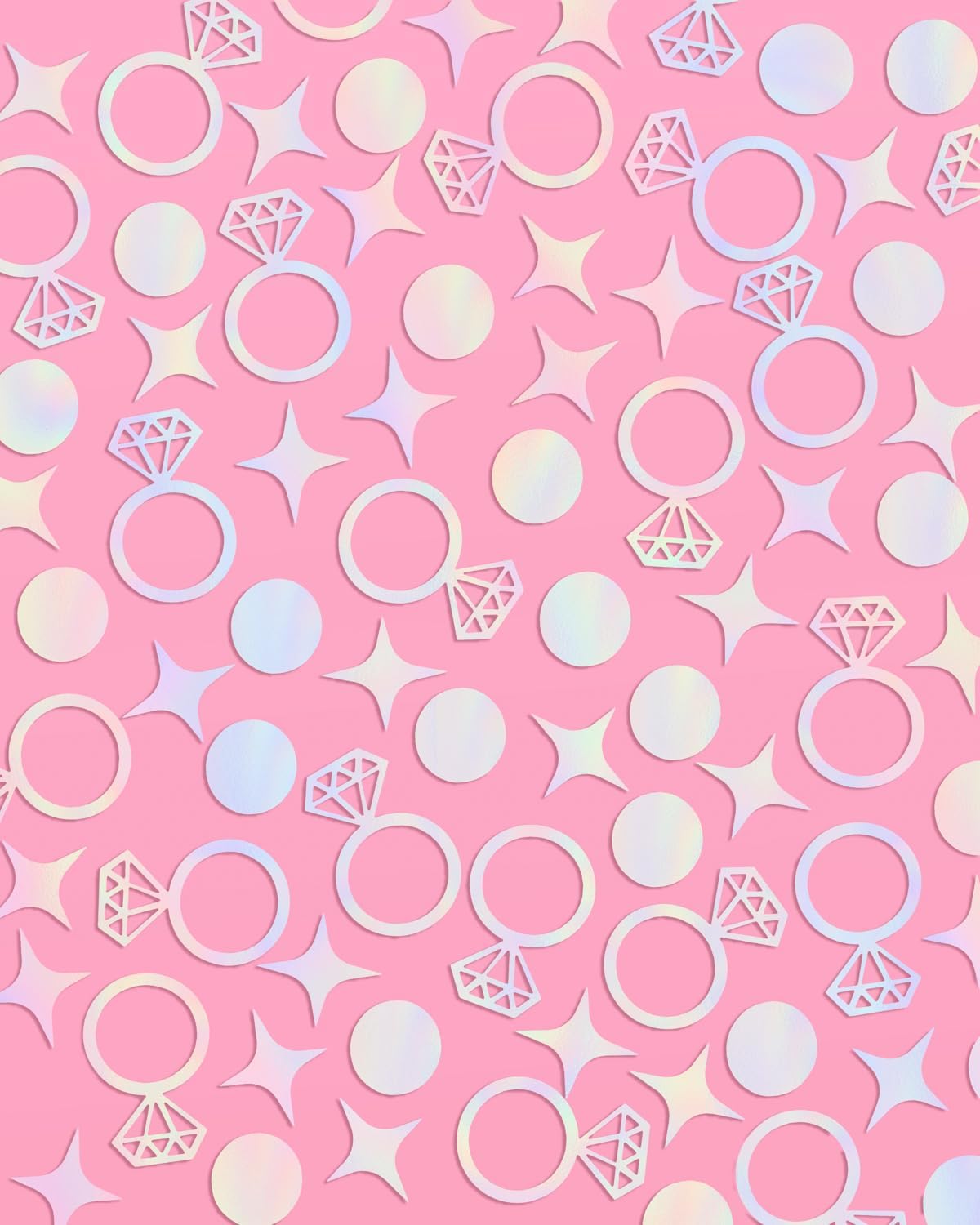 xo, Fetti Bachelorette Party Iridescent Foil Confetti - 200 pc | Engagement Party Decoration, Diamond Ring Table Decor, Bride To Be Bridal Shower Supplies, Engaged Era Decor