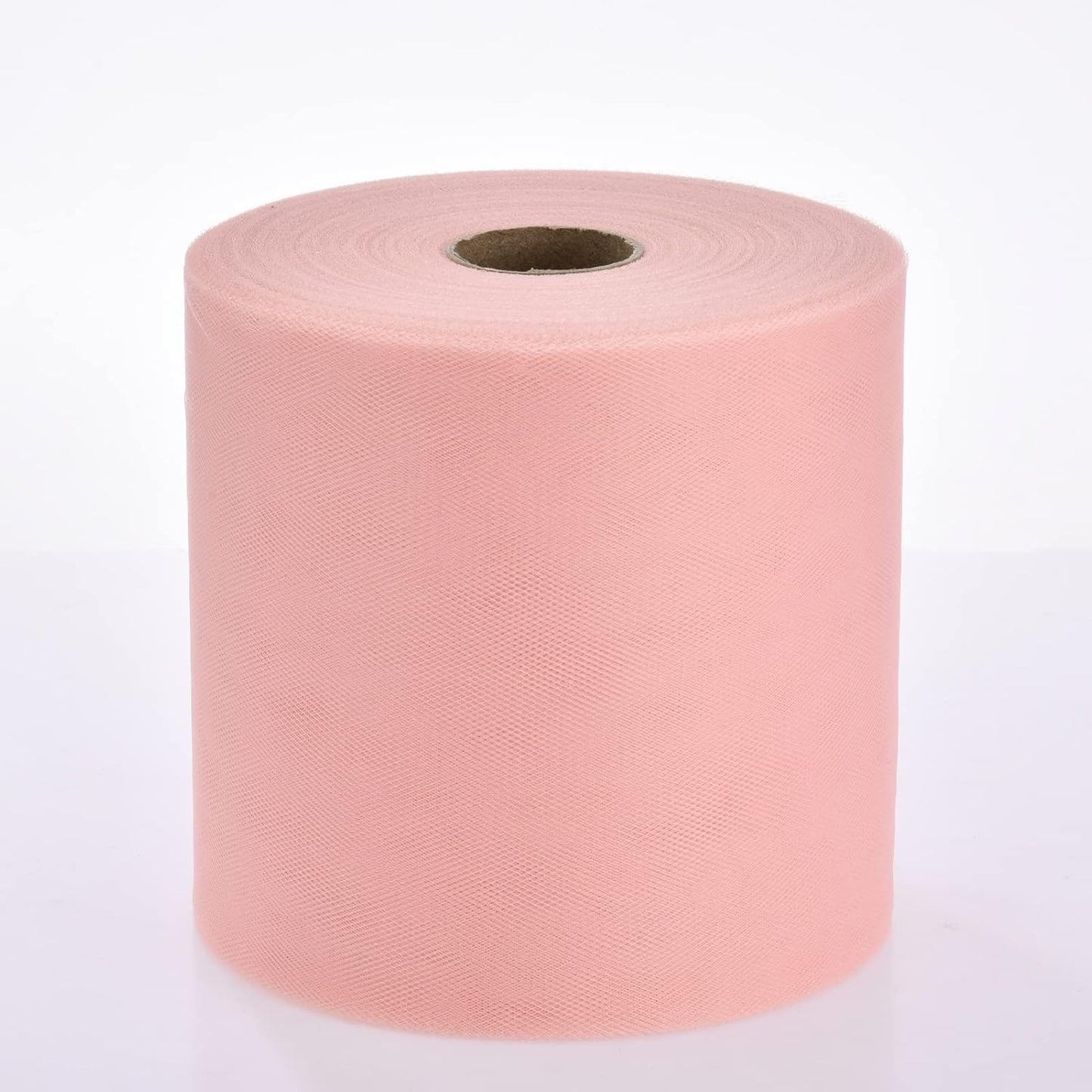 Tulle Fabric Roll, 6” by 200 Yards (600FT) Tulle Organza Fabric Spool for DIY Tutu Skirt Baby Shower Decor Wedding Backdrop Crafts Birthday Party Supplies(Rose Gold)