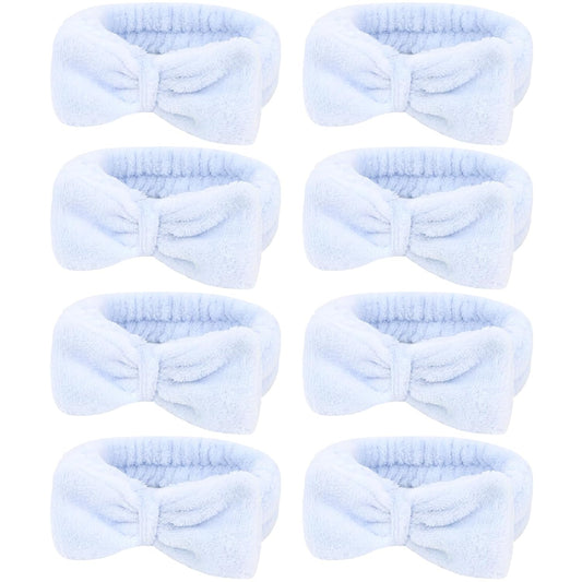Semato 8 Pcs Blue Spa Headband Bachelorette Party Favor Set Skincare Headbands for Women Gifts and Party Supplies (Blue)