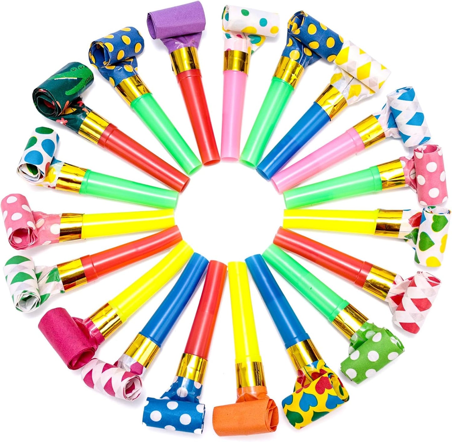 LovesTown 40PCS Party Blowers, Colorful Birthday Noisemakers Birthday Blow Horns Party Whistles New Years Party Noisemakers Party Blowouts
