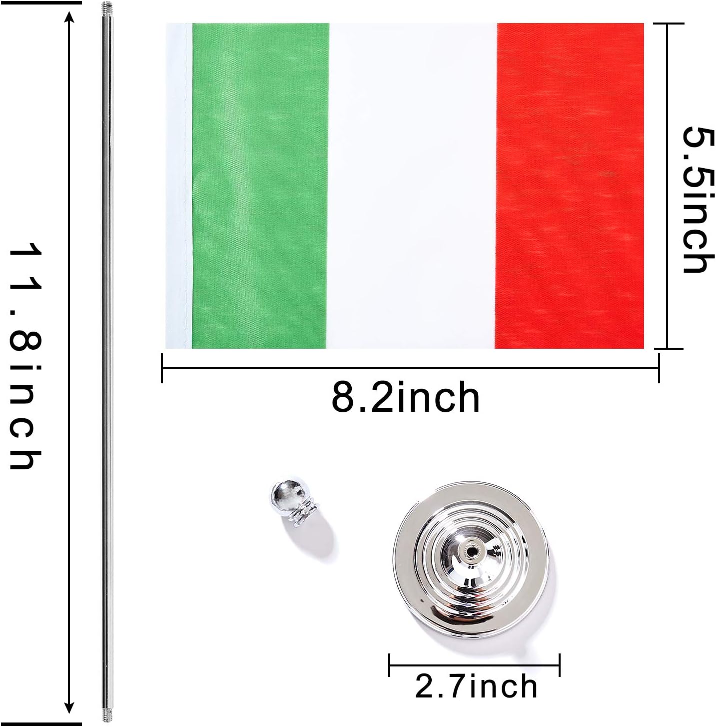 ZXvZYT 2 Pack Italy flag Italian Table Flag Small Mini Italian Desk Flags With Stand Base,International Festival Events Celebration Decorate,Home office Decorations