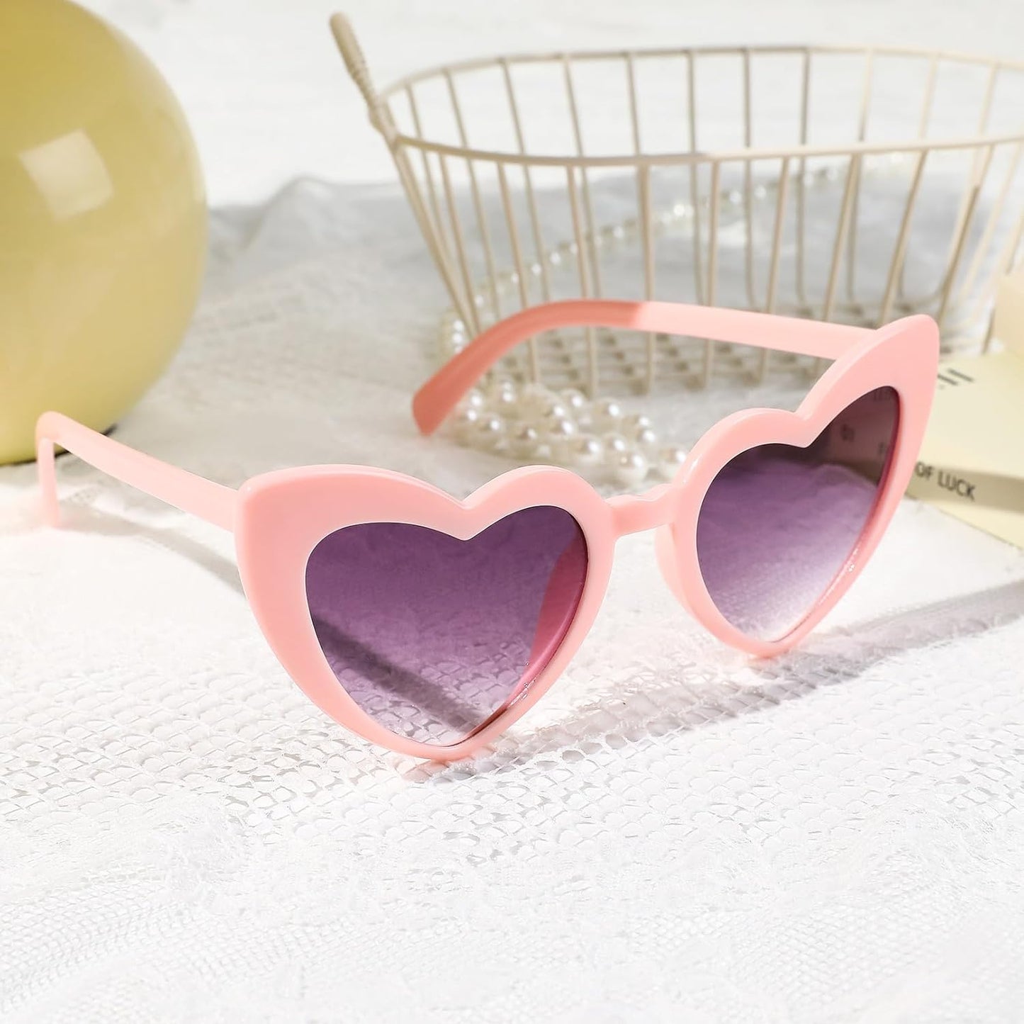 YOGFIT Heart Sunglasses for Women Fashion Classic Love Eye Protection Sunglasses Vintage Cute Heart Sunglasses
