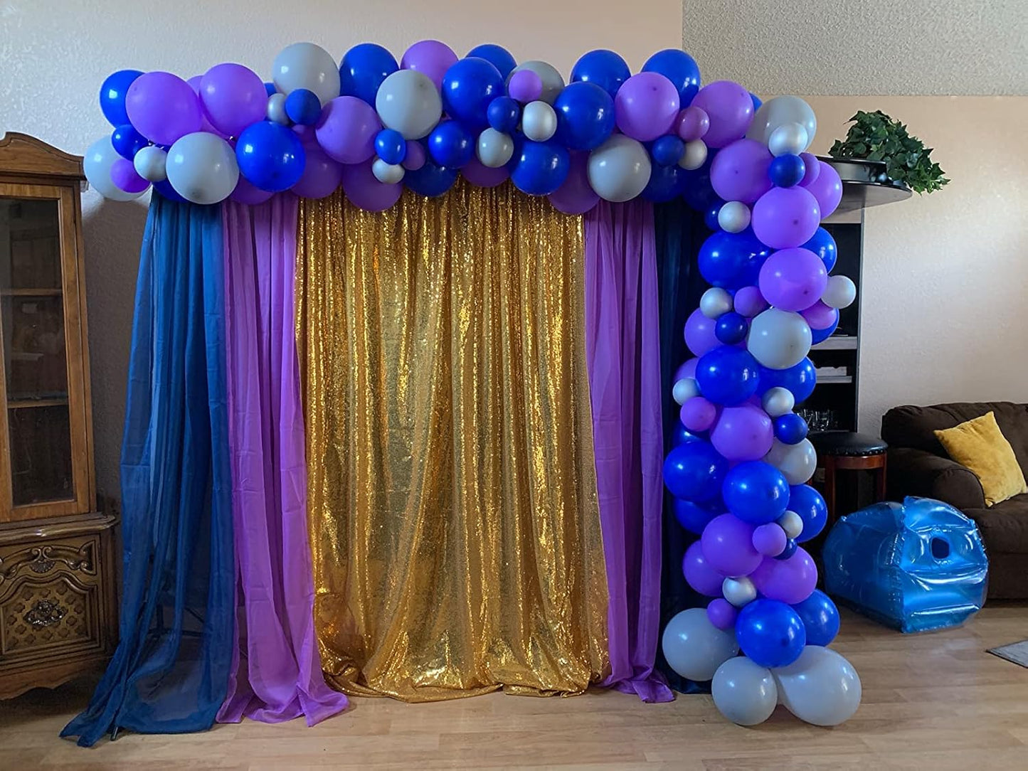 Gold Sequin Backdrop Curtains 1 Panel 8FTx8FT Glitter Gold Photo Backdrop Drapes Party Wedding Baby Shower Curtain Sparkle Photography Background