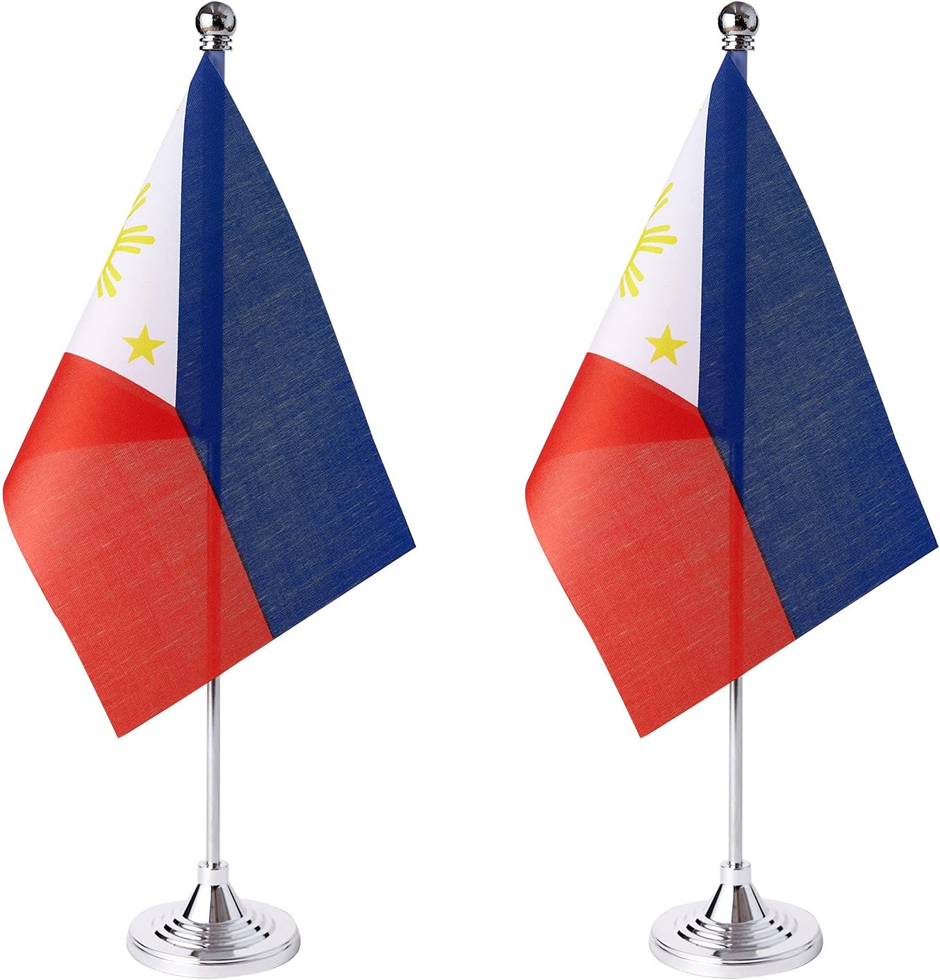 ZXvZYT 2 Pack Philippines flag Filipino Table Flag Small Mini Filipino Desk Flags With Stand Base,International Festival Events Celebration Decorate,Home office Decorations