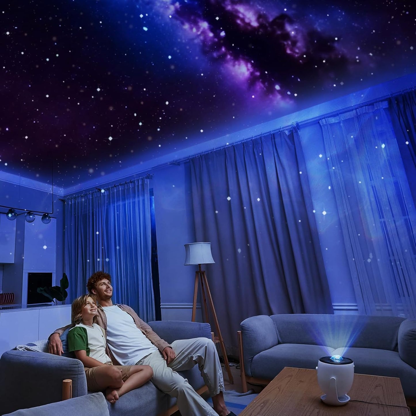 3D Galaxy Projector Night Light Projector with Bluetooth Speaker, Featuring 90 Patterns of 3D Star and Aurora Projection, Birthdays, Christmas, Valentine's Day