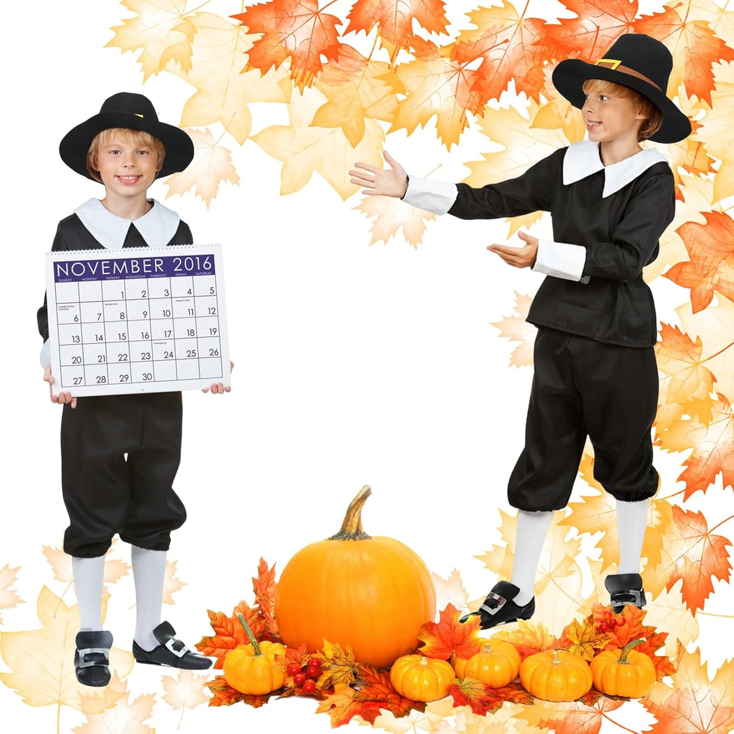 Thanksgiving Hats Black Pilgrim Felt Hat Thanksgiving Novelty Black Costume Top Hat for Thanksgving Party Accessory