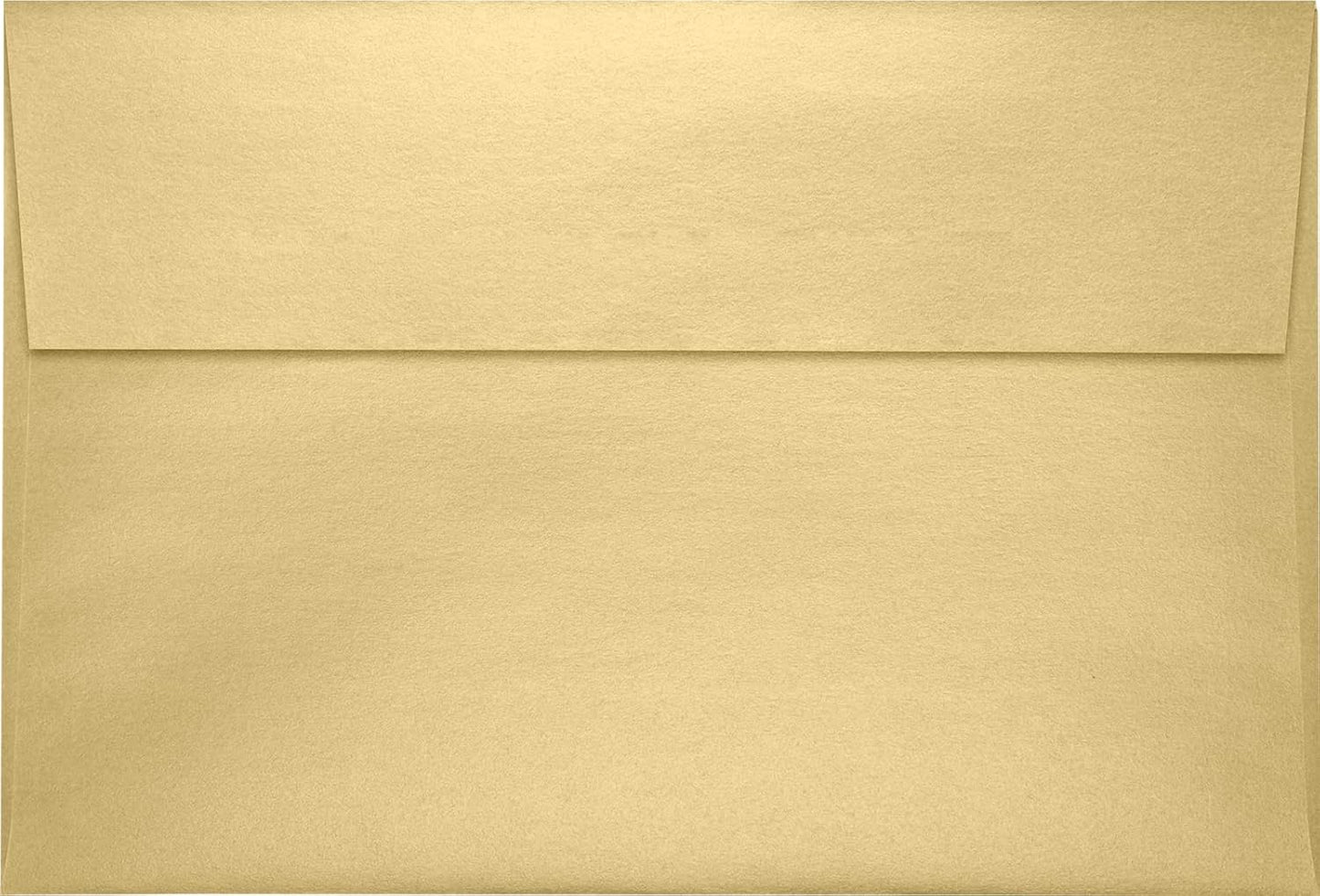 LUXPaper A10 Invitation Envelopes | Peel & Press | 6" x 9 1/2" | Blonde Metallic | 80lb. Text | 50 Qty