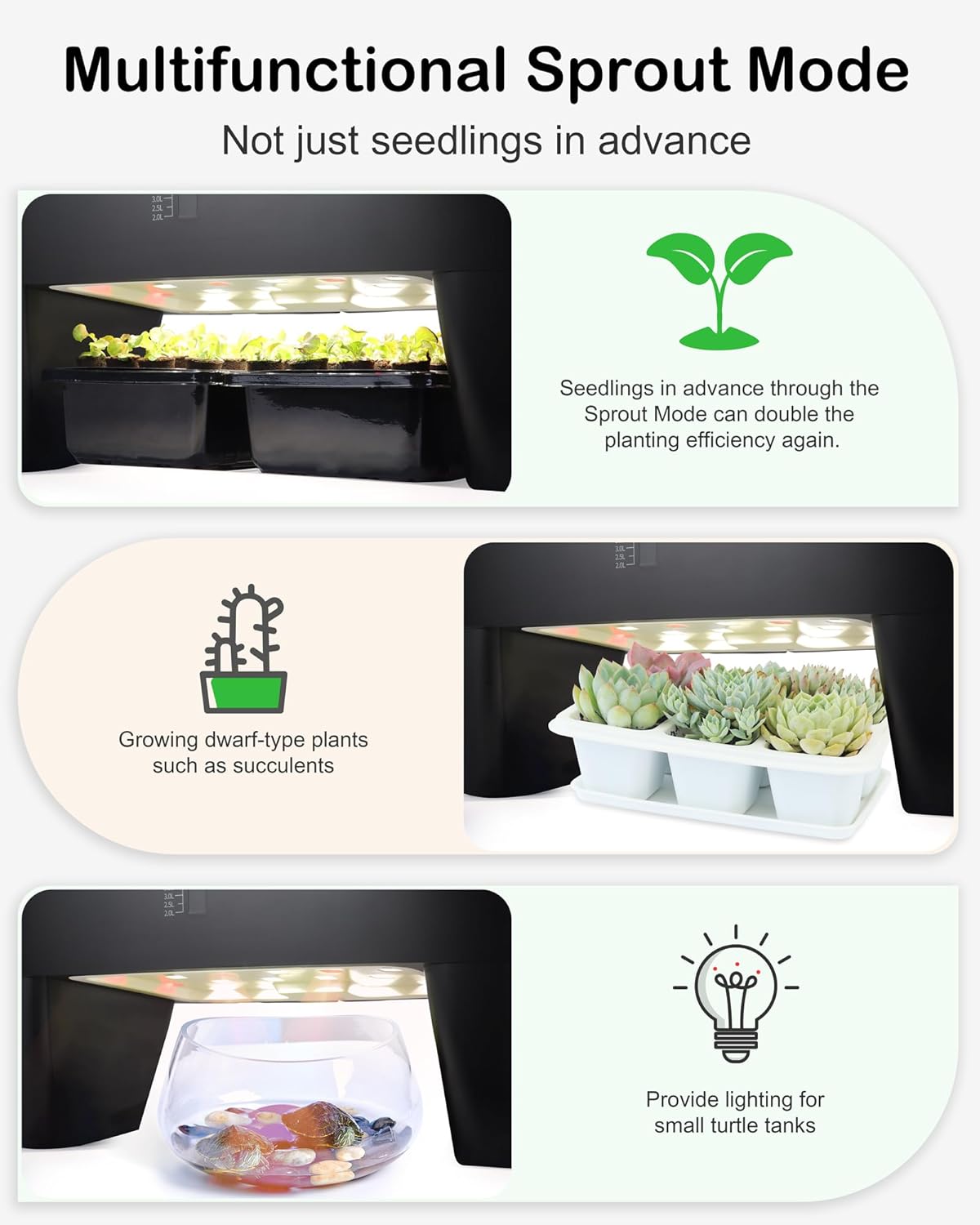 Hydroponic Growing System Kit 16 Pods, Smart Herb Garden with Sprout Mode Can Seedling in Advance & 24W Full Spectrum LED Grow Light, Indoor Garden Planter for Home/Office/School (Black)