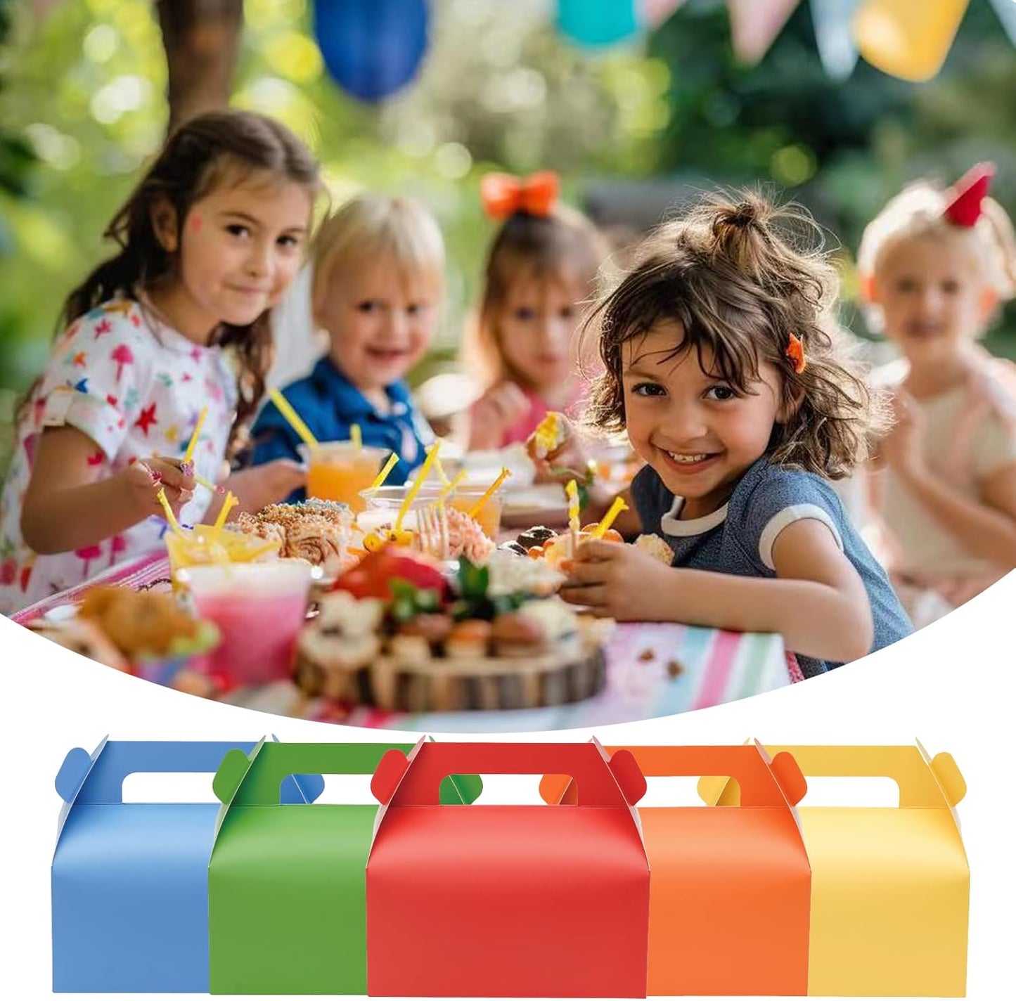 UnicoPak 30 Pack Green Gable Treat Boxes Party Favor Goodie Bag Boxes for Candy Treats Snacks Cookie Toys for Birthday Party Special Events, 6.5x3.5x3.5 Inches