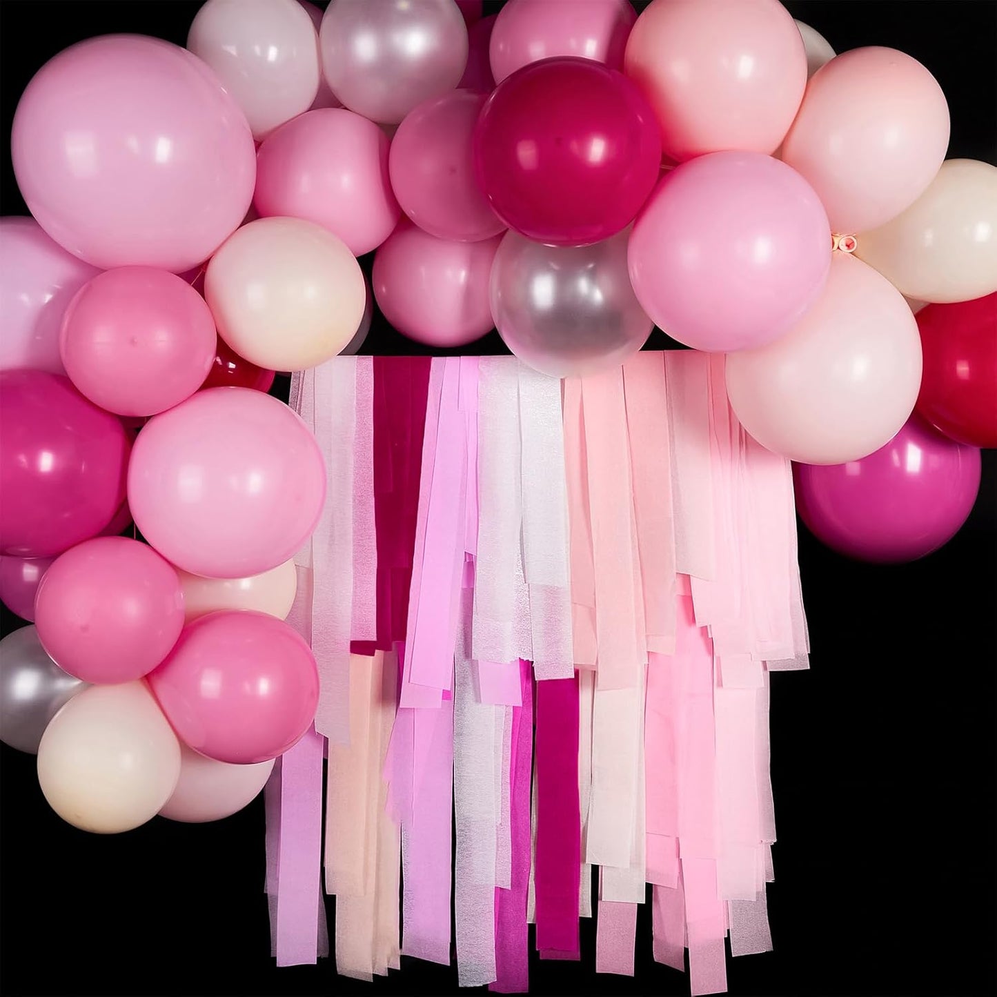 PartyWoo Crepe Paper Streamers 4 Rolls 328ft, Pack of Crepe Paper Pink and Burgundy Streamers Party Decorations, Crepe Paper for Birthday Party Decorations, Wedding Decorations (1.8 in x 82 Ft/Roll)