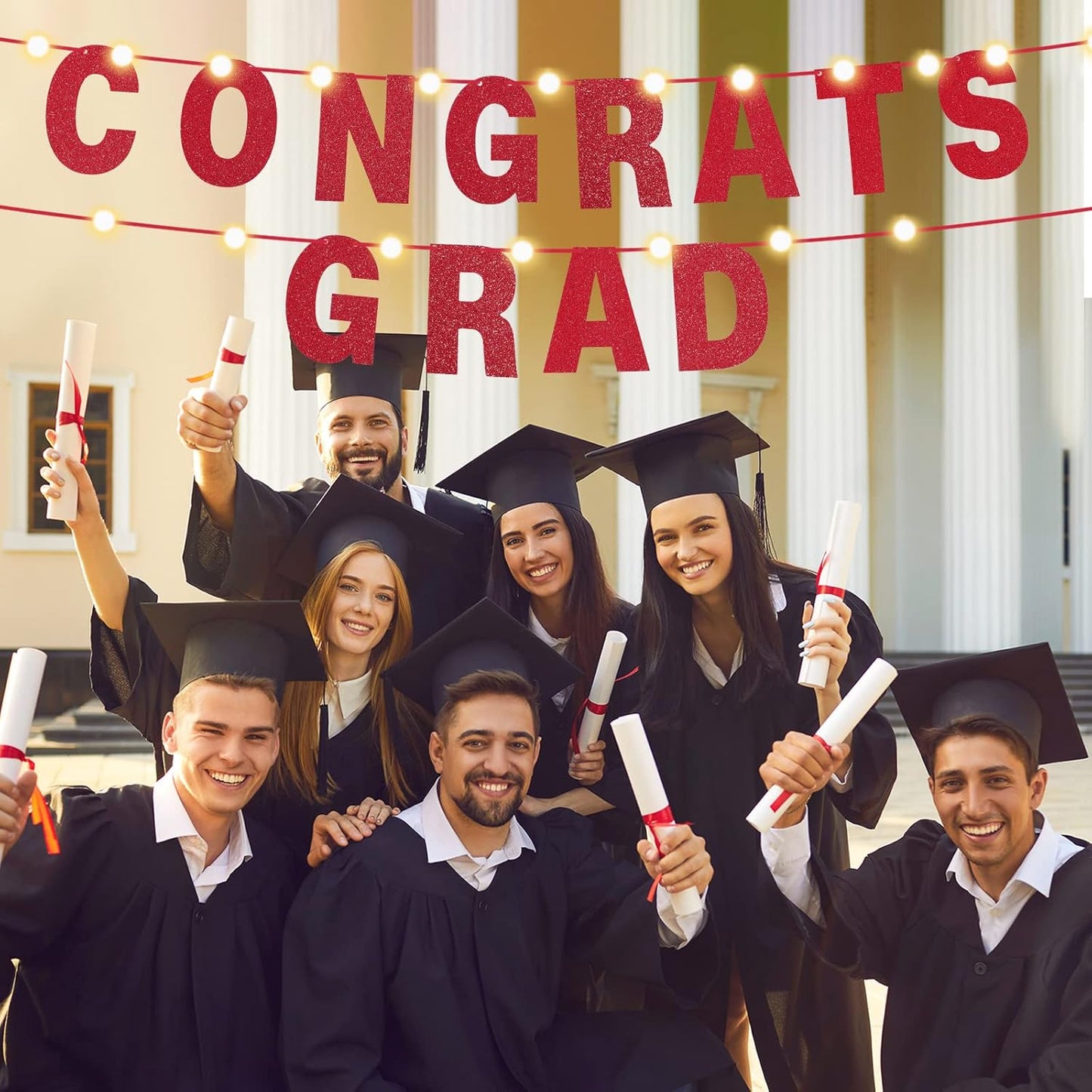 TaoBary 112 Pcs DIY Letter Kit Glitter Customizable Banner Letters Include 107 Letters and Numbers 3 Rope and 2 Needles for Birthday Halloween Christmas Wedding Valentine Party Decor(Red)