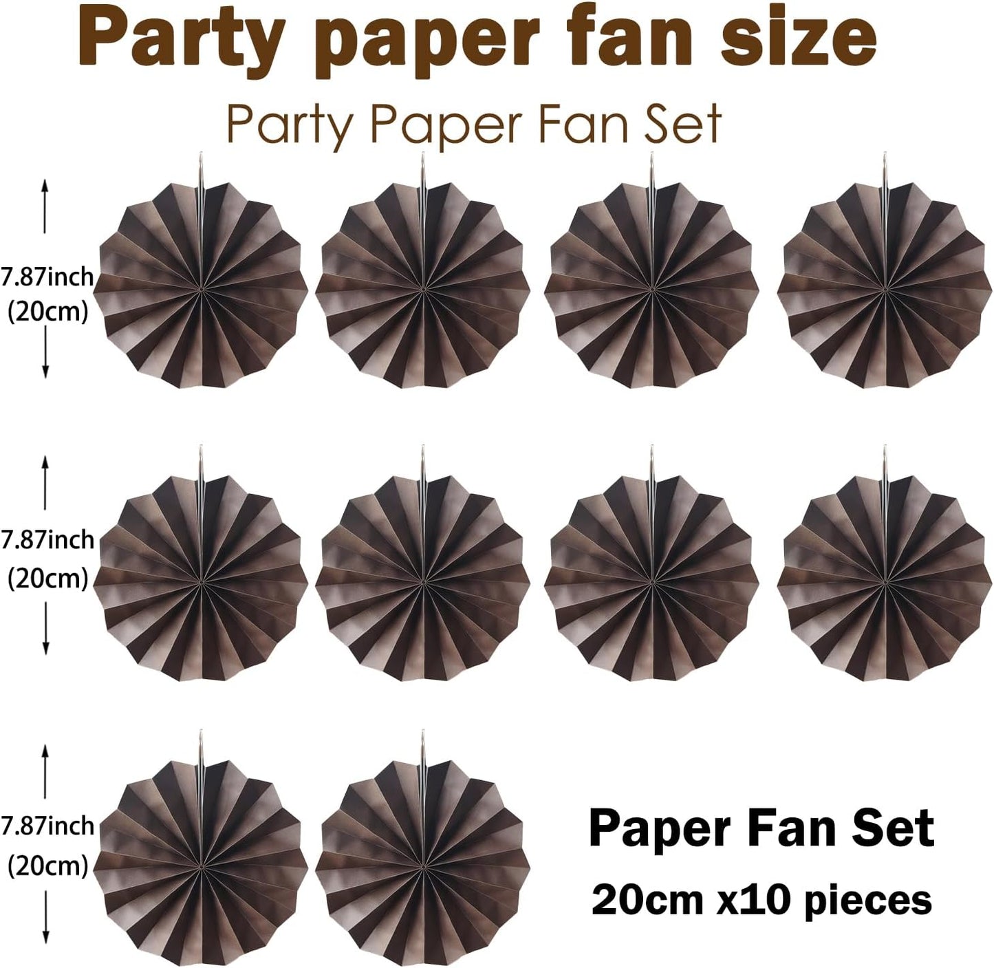Coffee Party Decorations,Coffee Birthday Decorations,Party Events Accessories,Coffee Themed Party Decorations,Coffee Party,Friends Themed Party 8in Hanging Paper Fans 30 Color DIY Set(Coffee))