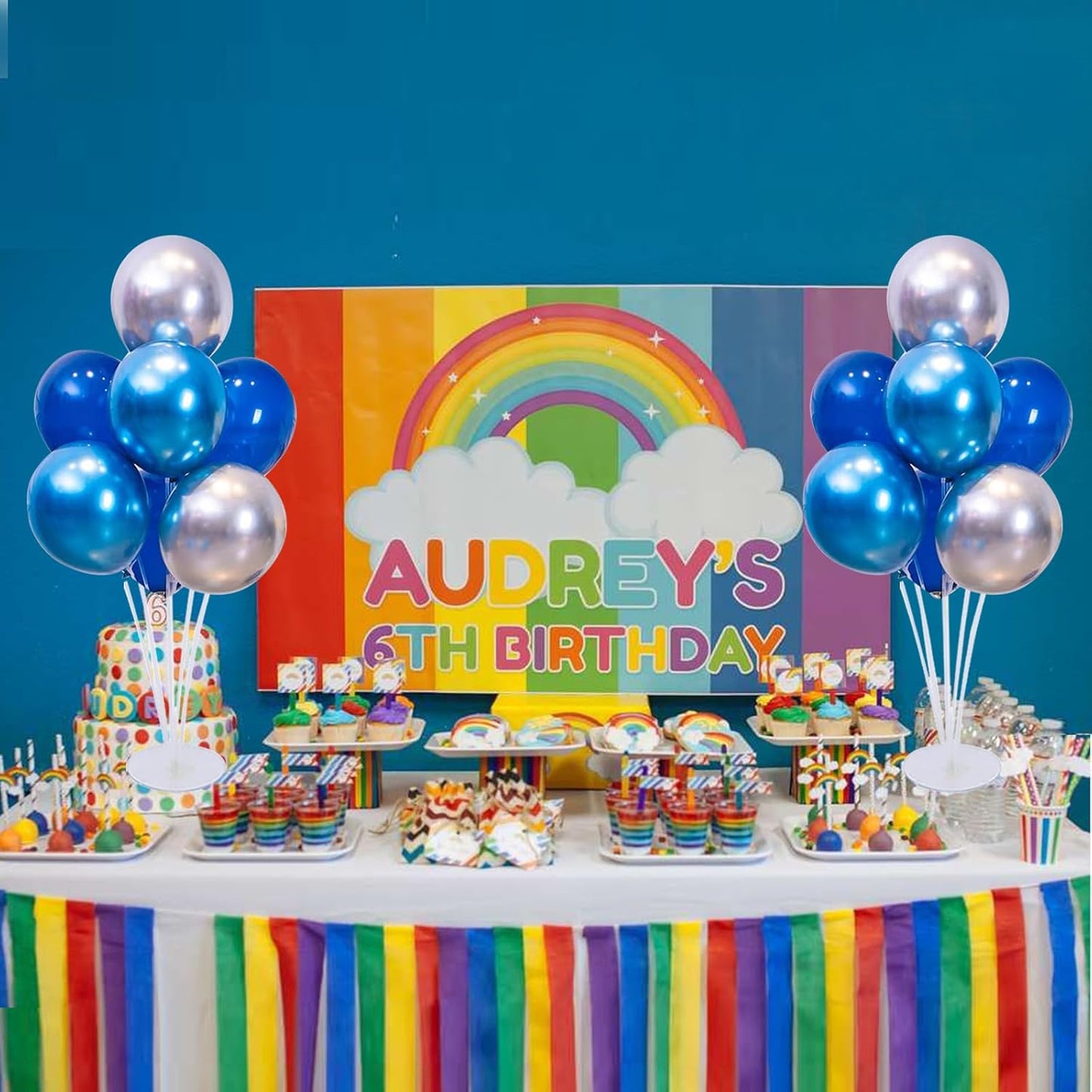 8 Set Balloon Stand Kit - Balloon Sticks With Base for Table Balloon Centerpiece Decorations for Birthday Graduation Gender Reveal Baby Shower Party Decorations