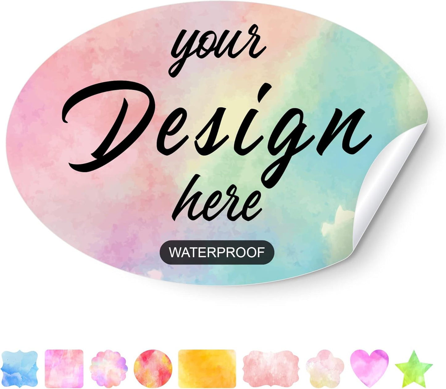 Custom Stickers Personalized Labels - Customized Stickers with Any Design Image Logo Text,Custom Stickers for Business Logo,Custom Thank You Label Stickers,100 Labels (Oval,1.5"x1")