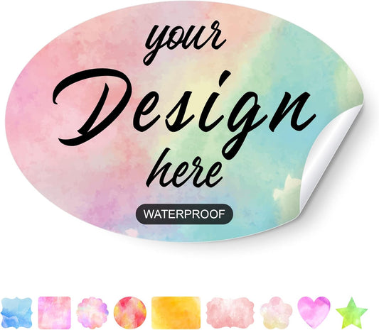 Custom Stickers Personalized Labels - Customized Stickers with Any Design Image Logo Text,Custom Stickers for Business Logo,Custom Thank You Label Stickers,100 Labels (Oval,4"x3")