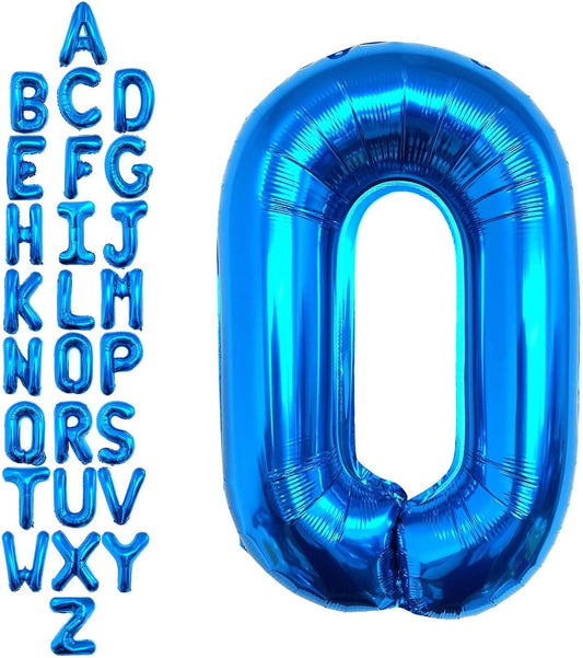 40 Inch Blue Letter O Balloons, DIY Phrase Foil Alphabet Letter O Balloons DIY Word O Banner for Birthday Anniversary Celebration Graduation Party Supplies Decoration