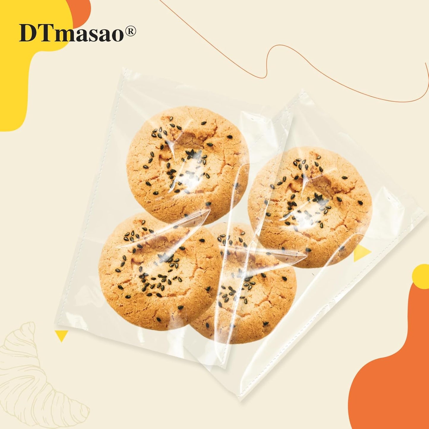 6x9 Inches 100 Pcs Self Sealing Cellophane Bags Clear Cookie Bags Resealable Cellophane Bag for Packaging Gifts,Cookies,Favors,Products,Candy