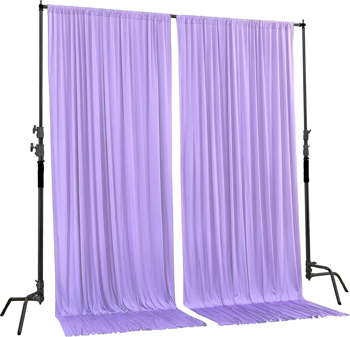 AK TRADING CO. 10 feet x 10 feet Polyester Backdrop Drapes Curtains Panels with Rod Pockets - Wedding Ceremony Party Home Window Decorations - Lavender