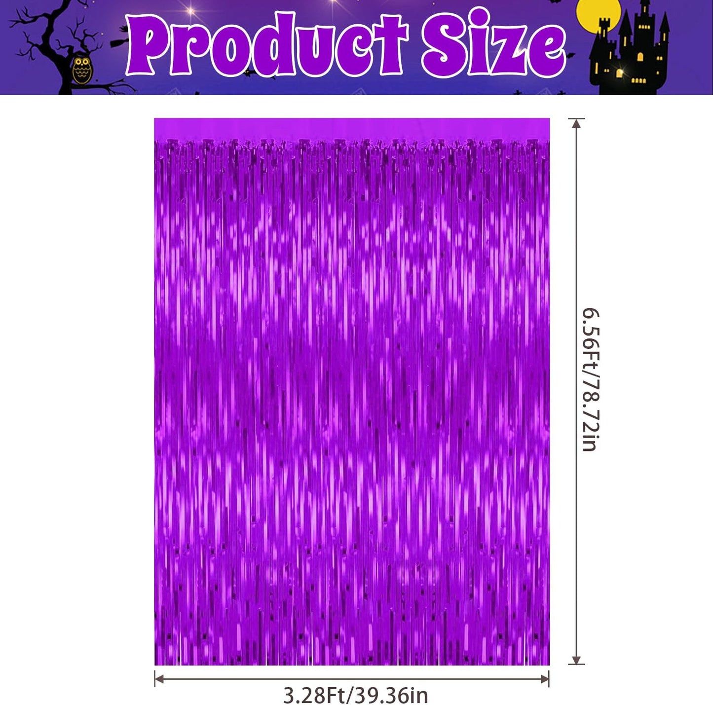 5 Pack Purple Backdrop Tinsel Streamers Foil Fringe Backdrop Halloween Party Decorations Purple Backdrop Curtain Birthday Graduation Bachelorette Christmas New Year Party Decorations