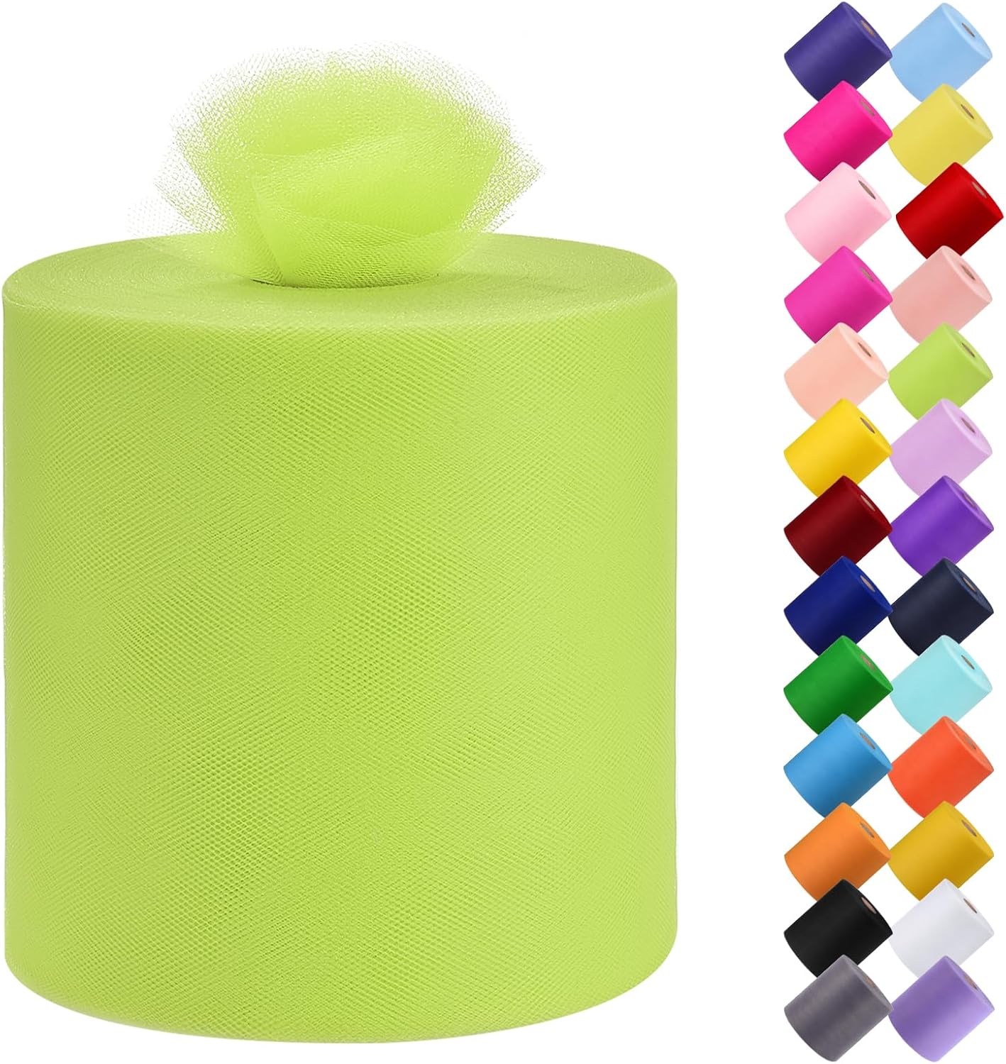 Tulle Fabric Roll, 6” by 200 Yards (600FT) Tulle Organza Fabric Spool for DIY Tutu Skirt Baby Shower Decor Wedding Backdrop Crafts Birthday Party Supplies(Autumn Green)