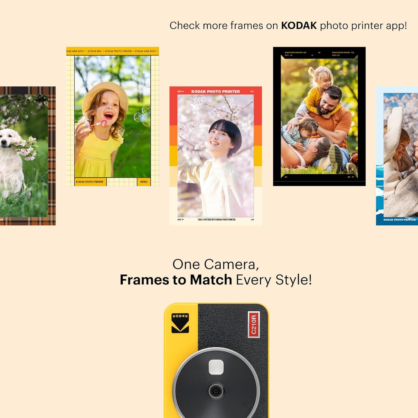 KODAK Mini Shot 2 Retro 4PASS 2-in-1 Instant Camera and Photo Printer (2.1x3.4 inches) + 8 Sheets, Yellow