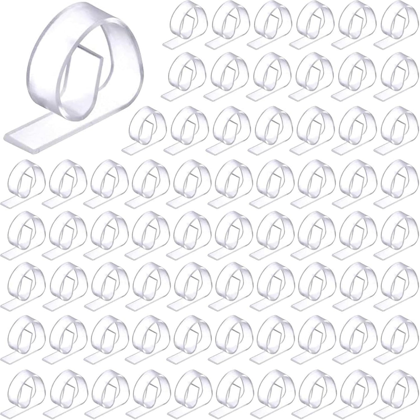 Eccliy 300pcs Transparent Clear Tablecloth Clips Plastic Table Cloth Clips Windproof Table Cover Holder Clamps Tablecloth Cloth Holder for Christmas Wedding Party Indoor Outdoor Camping Picnic (Curve)