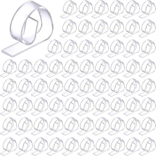 Eccliy 300pcs Transparent Clear Tablecloth Clips Plastic Table Cloth Clips Windproof Table Cover Holder Clamps Tablecloth Cloth Holder for Christmas Wedding Party Indoor Outdoor Camping Picnic (Curve)