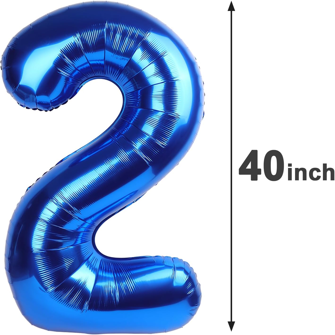 Giant Navy Blue 2 Balloon Number 40 Inch, Two Number Balloons Birthday Supplies, 2nd 12 22 32 62 Year Old Birthday Party Celebration, 2025 Second 2 Bluey Balloons Graduations Anniversary Decorations