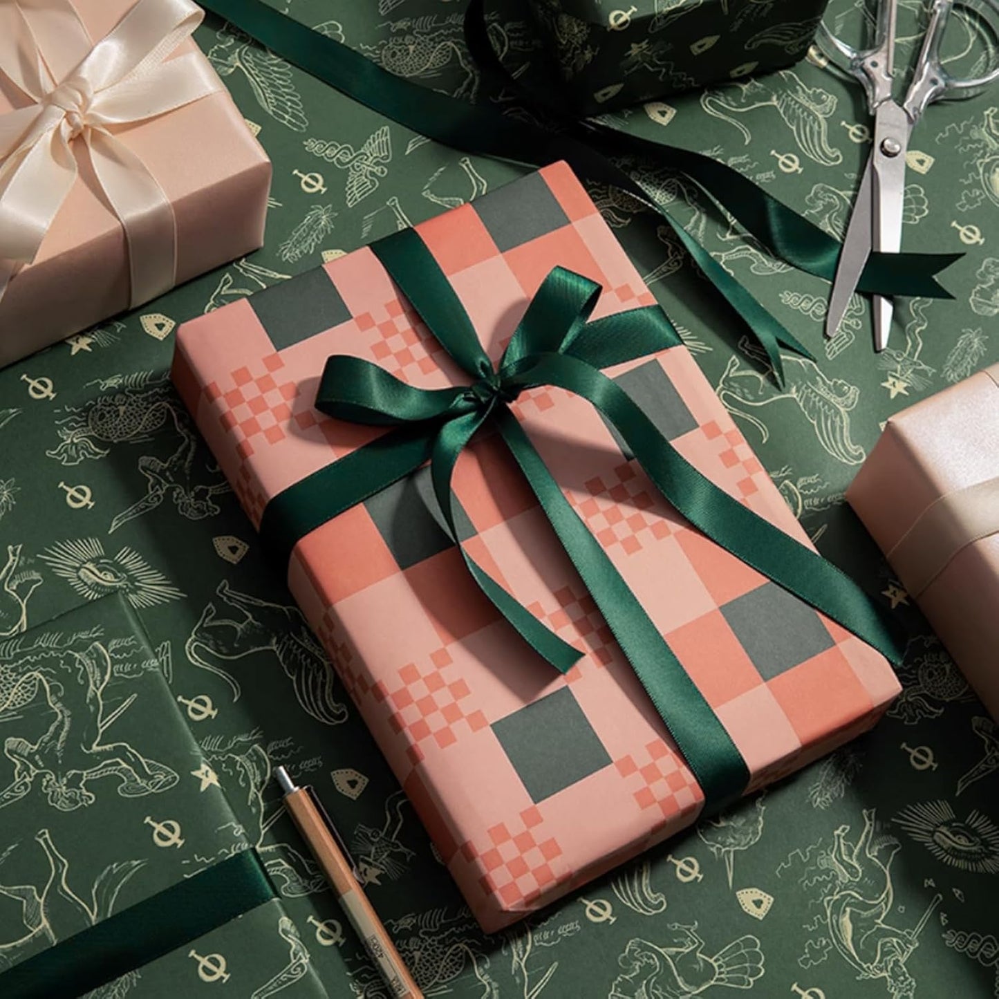 5/8" x 50 Yards Forest Green Satin Ribbon Single Faced Fabric Ribbons for Gift Wrapping, Crafting, Bows Making, Sewing, Wedding, Home Decor