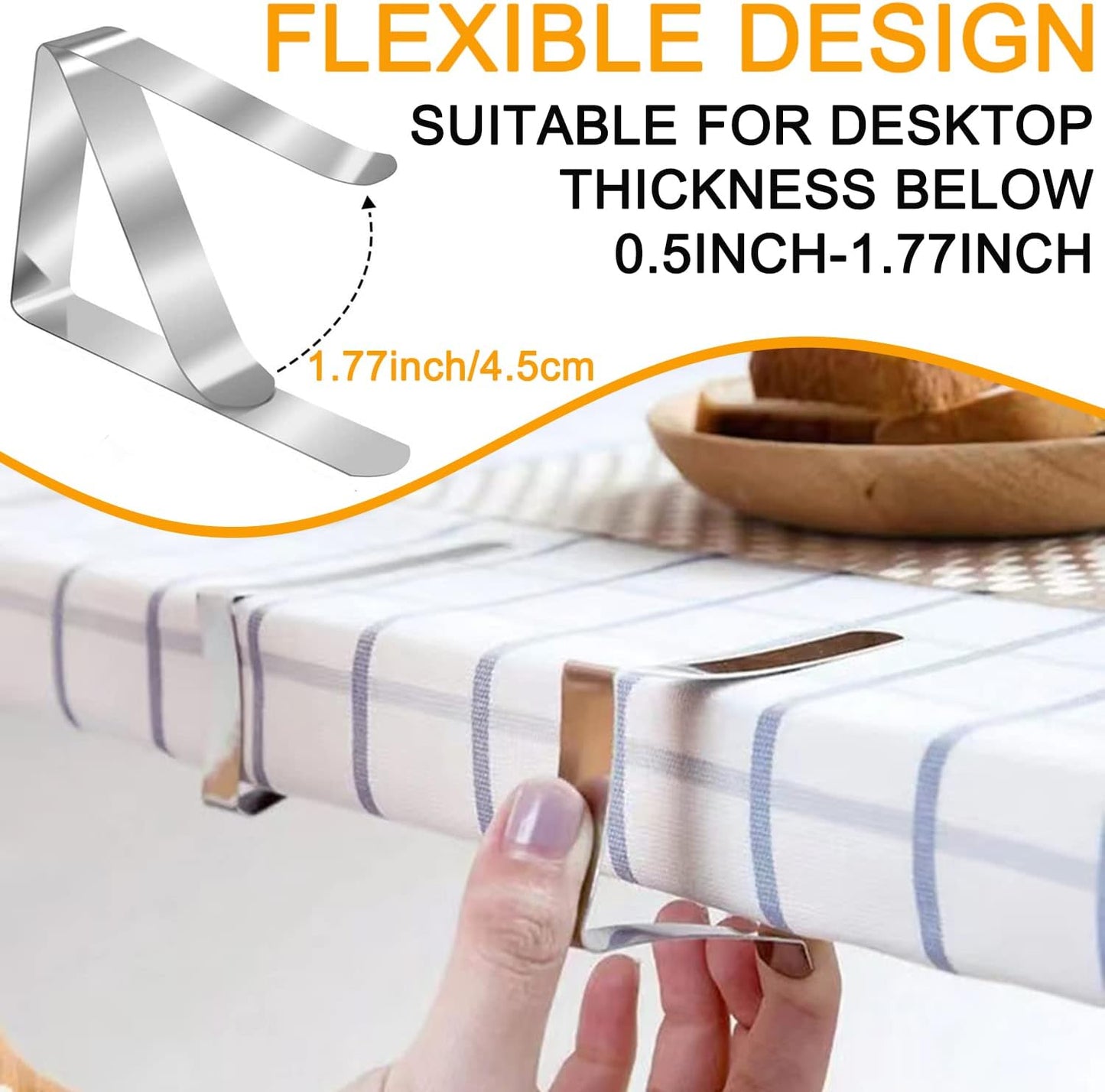 60pcs Tablecloth Clips,Heavy Duty Picnic Table Clips, Stainless Steel Table Cloth Cover Clamps, Table Cloth Holders Ideal for Home Wedding Party Indoor Outdoor Camping Picnic