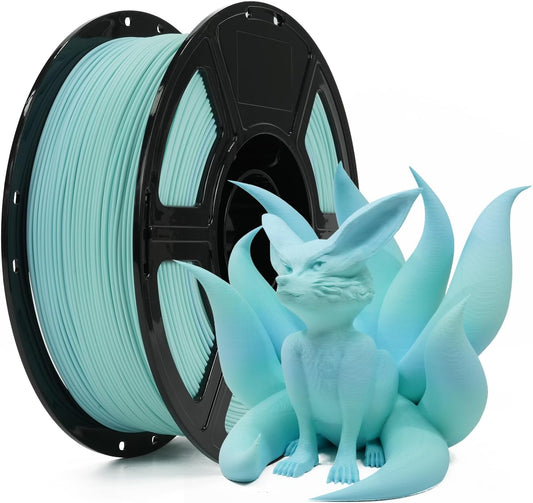 FLASHFORGE Rapid PLA Matte Gradient Filament 1.75mm Blue & Green, Transform Colors Smoothly & Fast, High Flow Speedy 3D Printer Filament, Easy to Remove Support & Non-Glossy Appearance (Sea Salt)